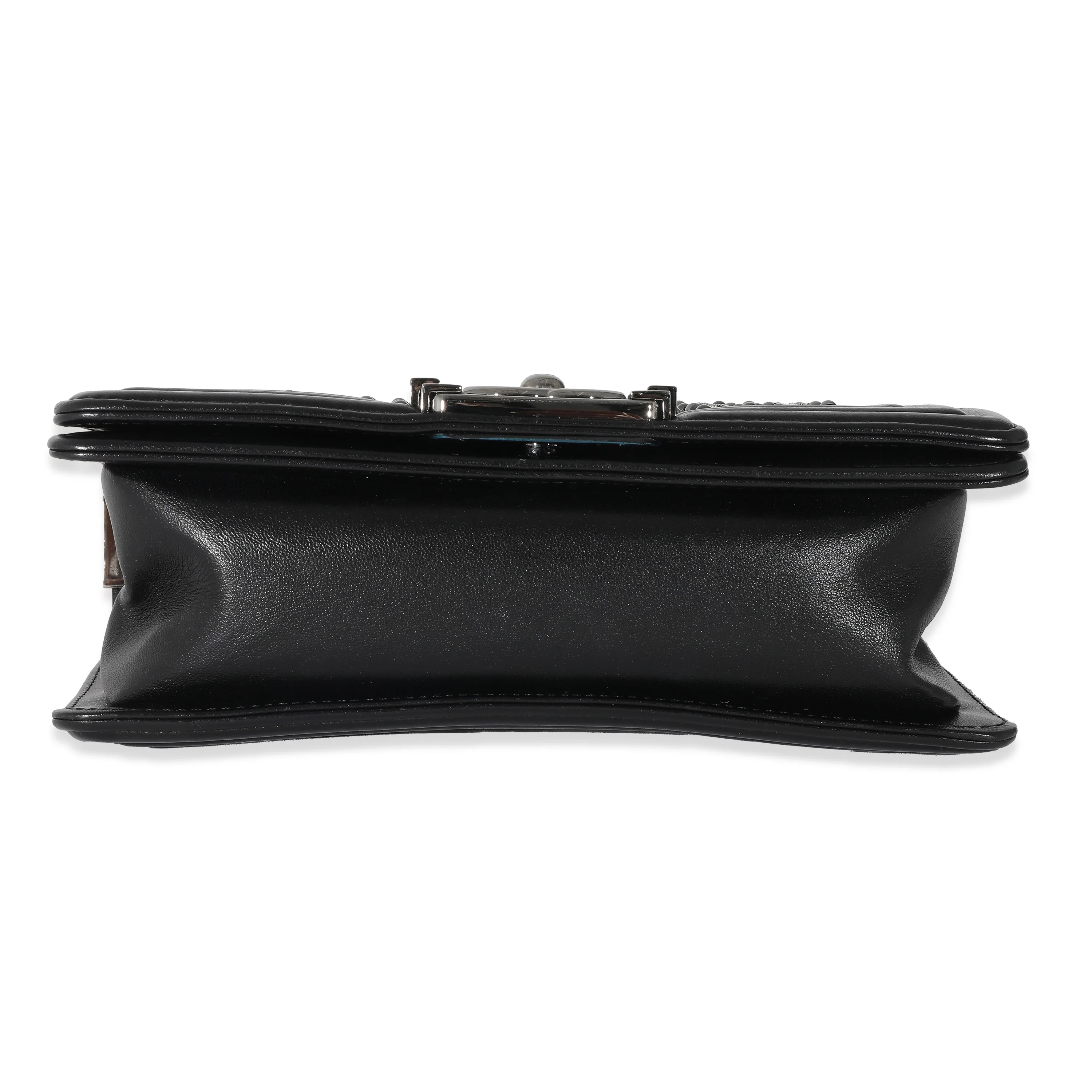 Chanel Black Silver Embellished Small Boy Bag - Image 3