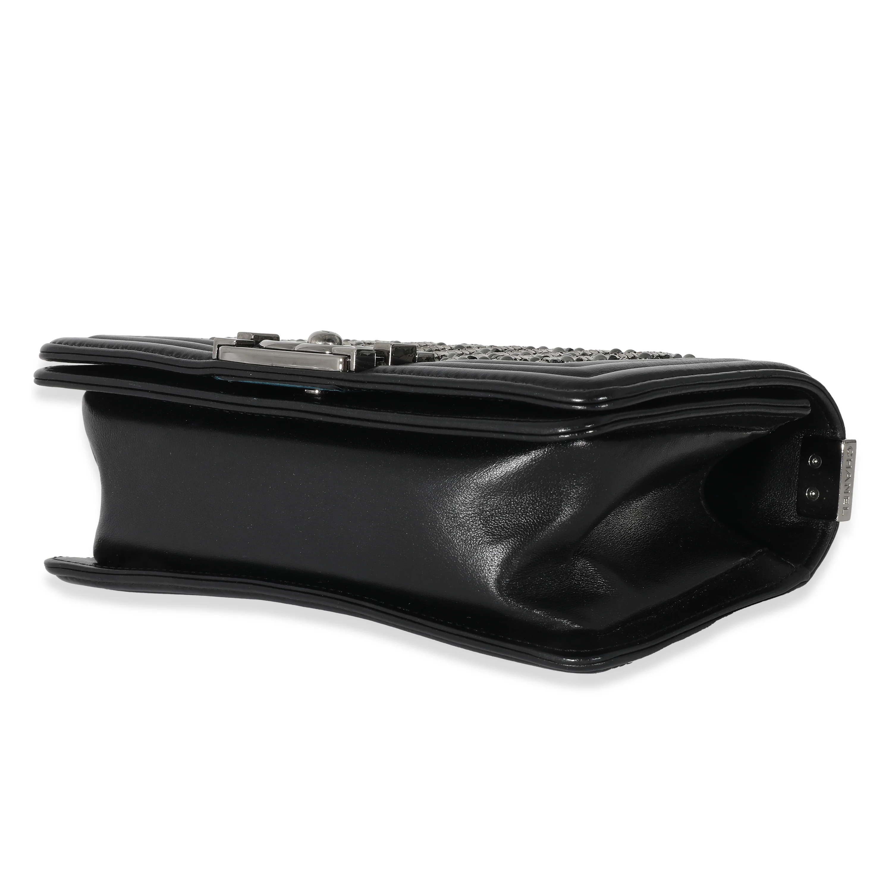 Chanel Black Silver Embellished Small Boy Bag - Image 5
