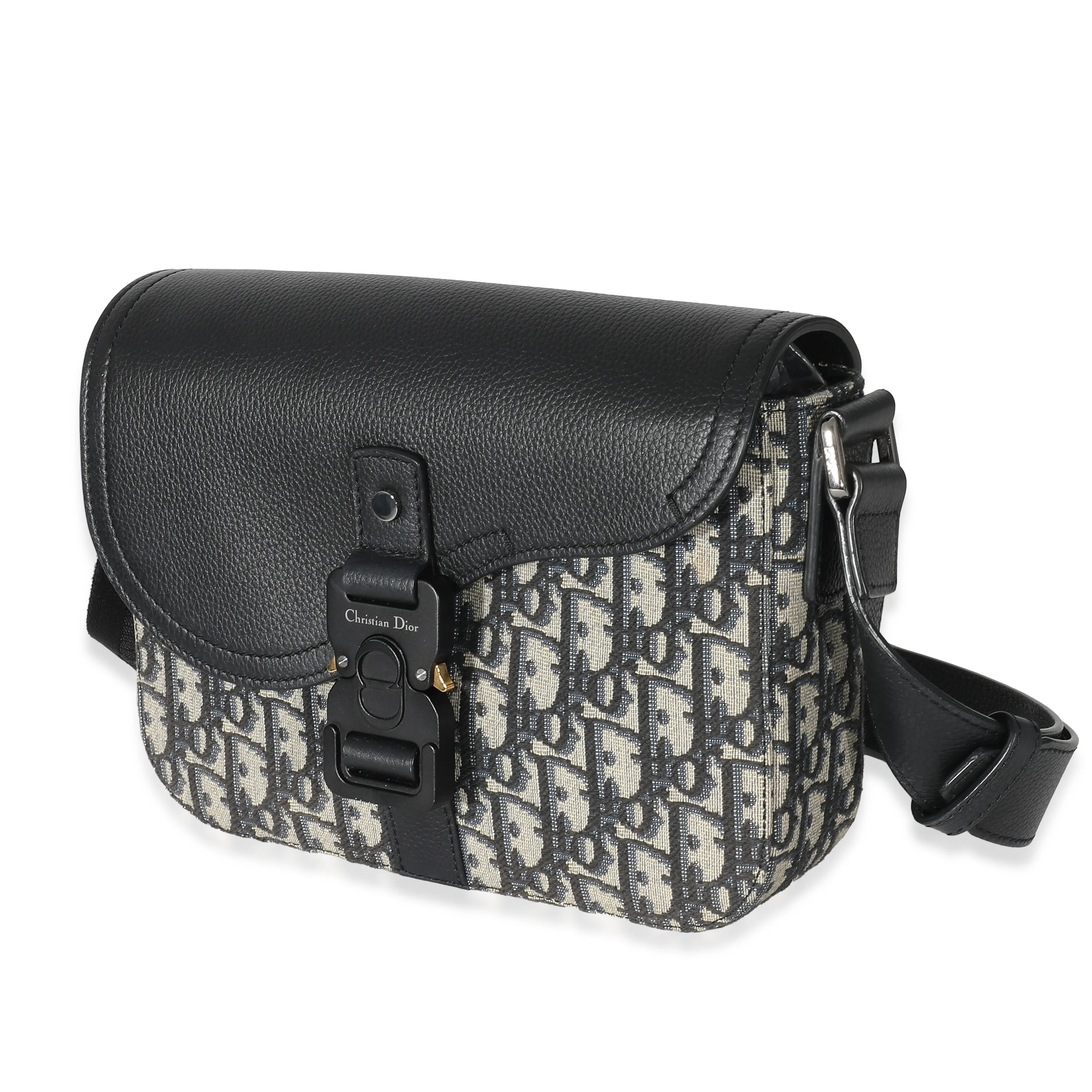 Dior Black Dior Oblique Jacquard Mini Saddle Bag With Strap - Image 2