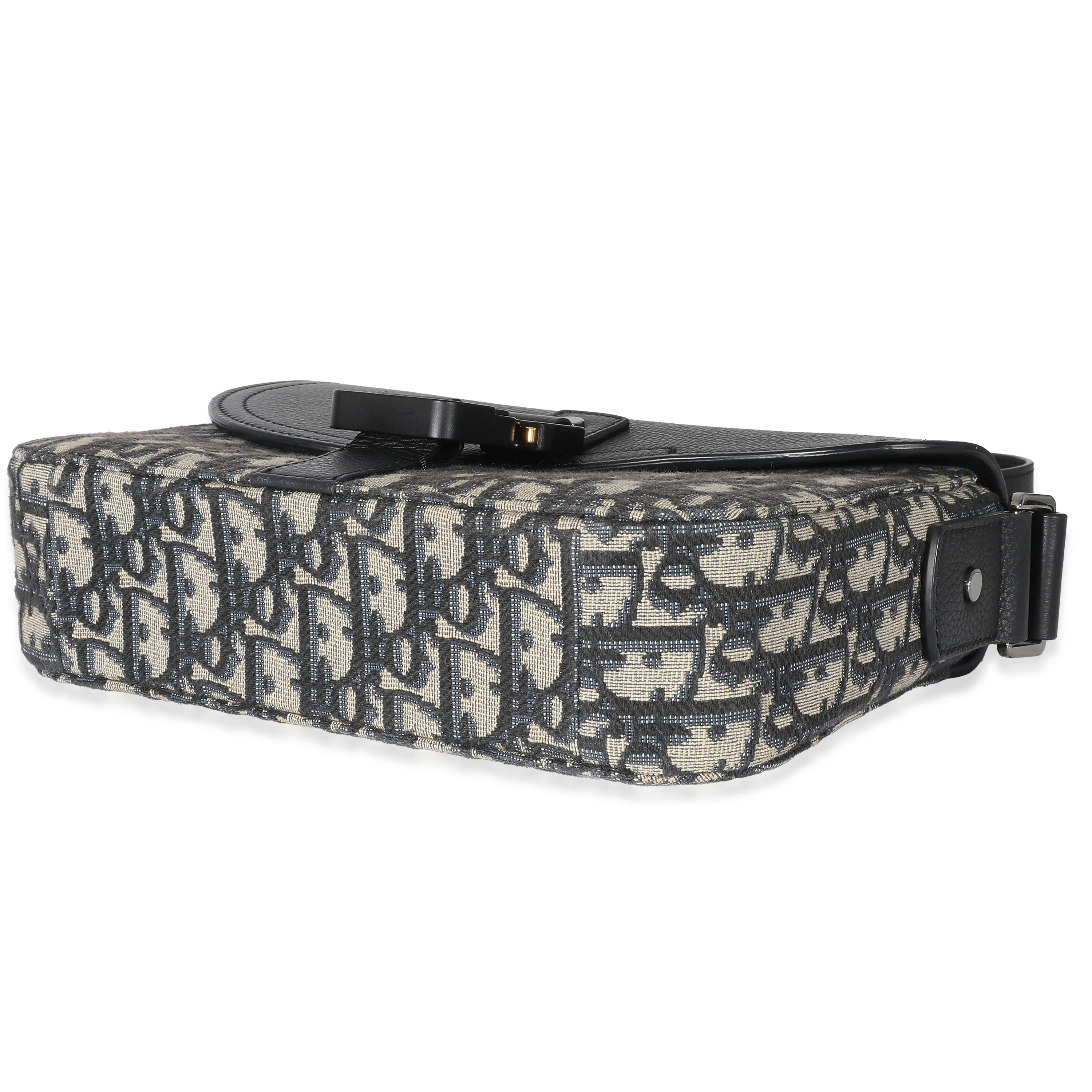 Dior Black Dior Oblique Jacquard Mini Saddle Bag With Strap - Image 5