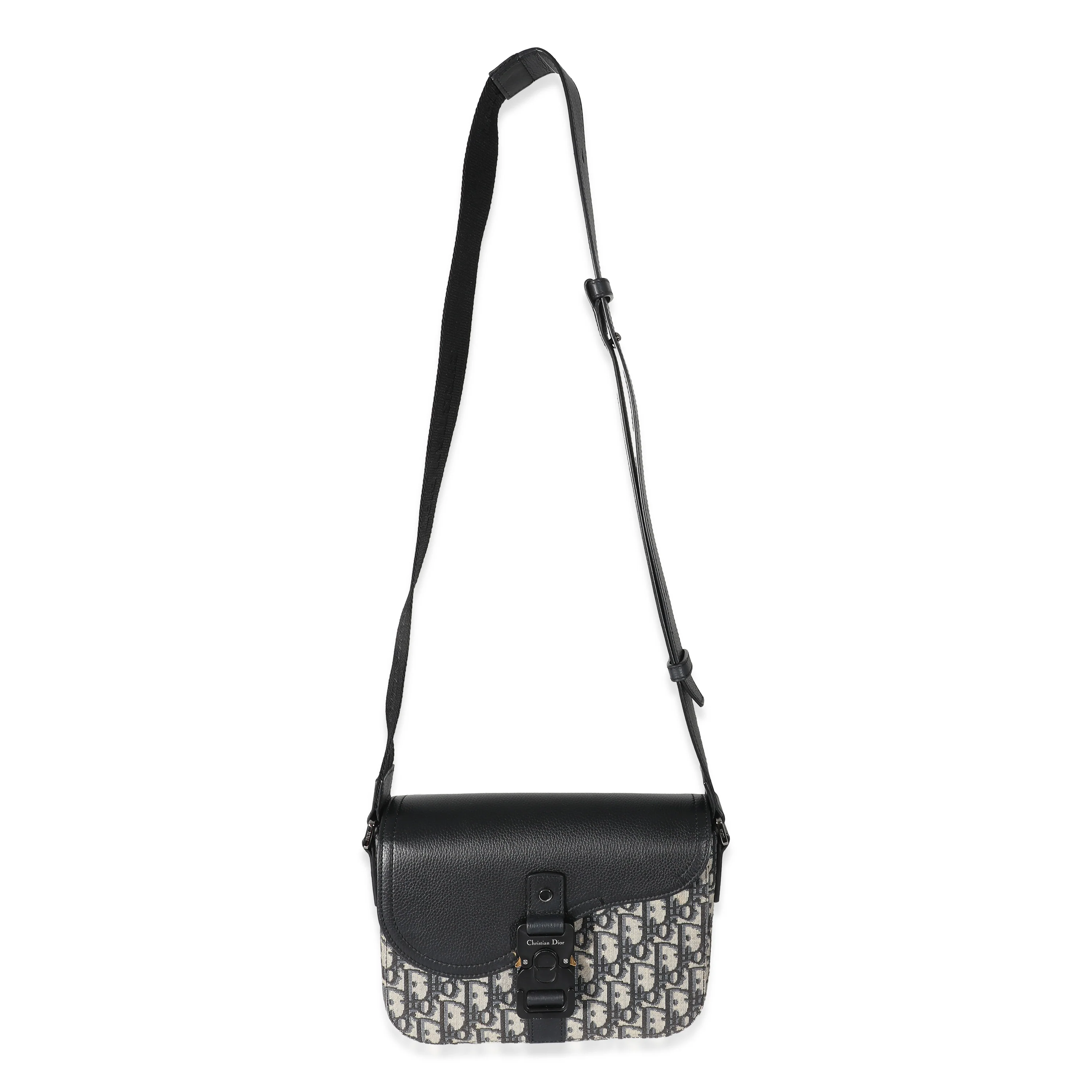 Dior Black Dior Oblique Jacquard Mini Saddle Bag With Strap - Image 6