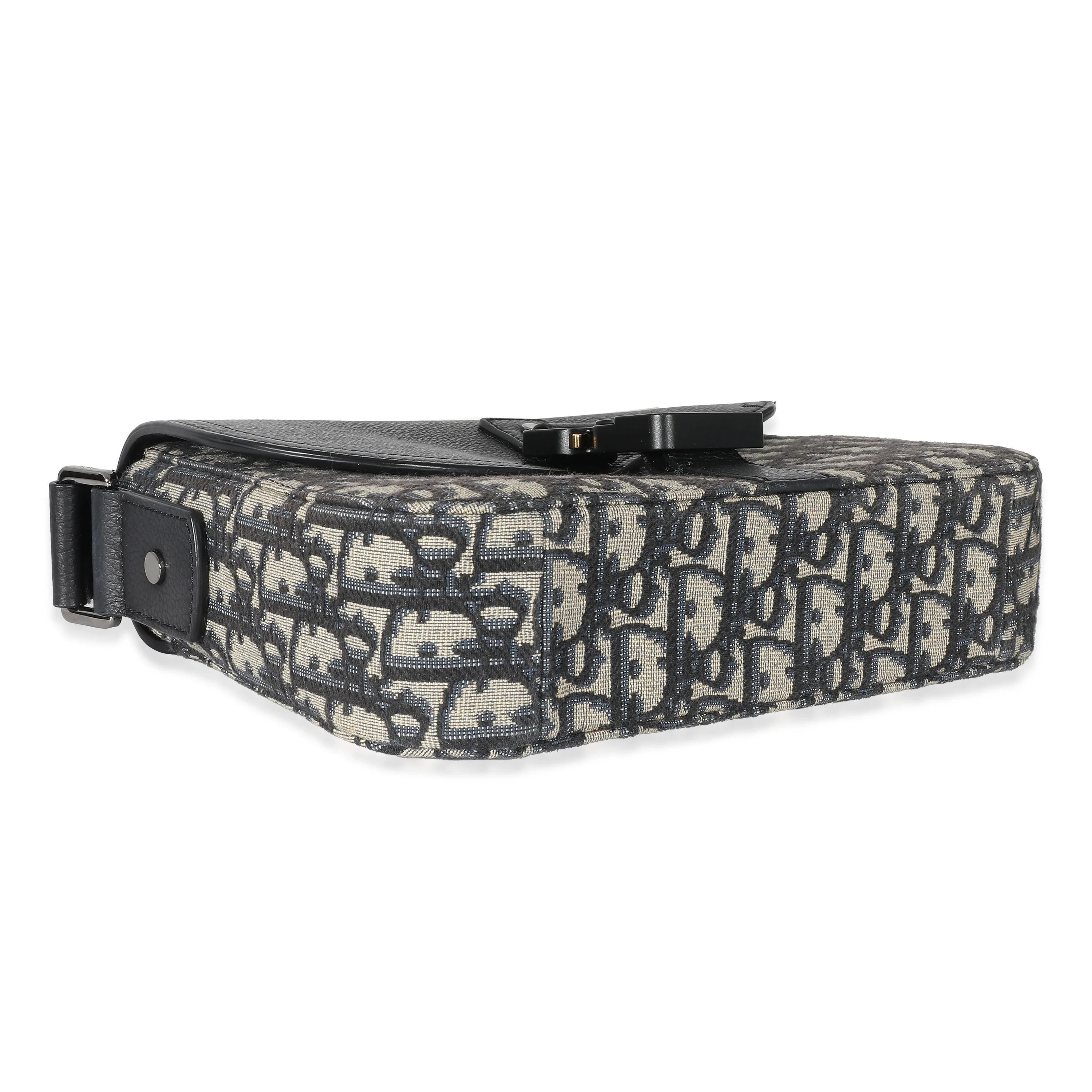 Dior Black Dior Oblique Jacquard Mini Saddle Bag With Strap - Image 7