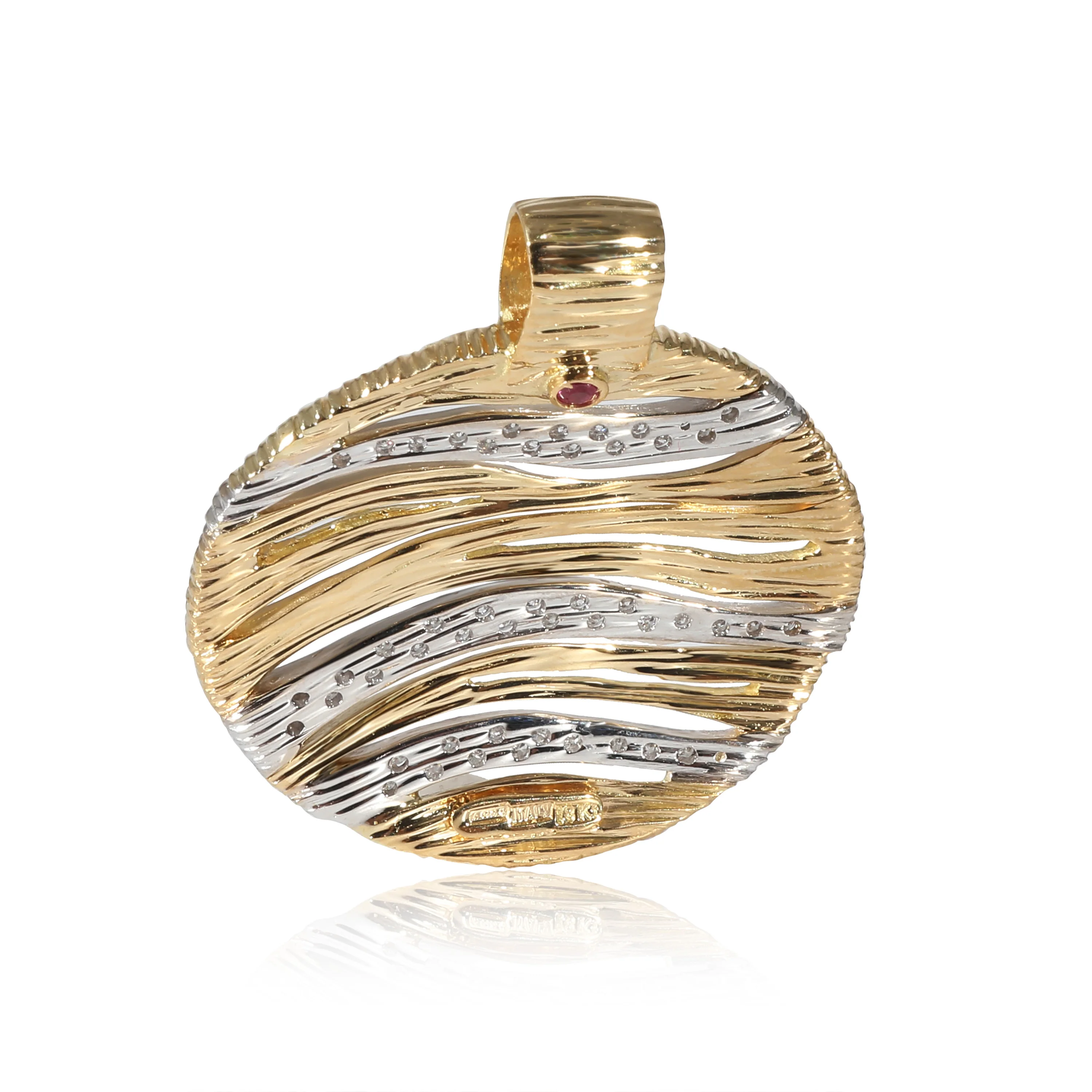 Roberto Coin Elefantino Diamond Pendant in 18K Yellow Gold 0.25 CTW - Image 3