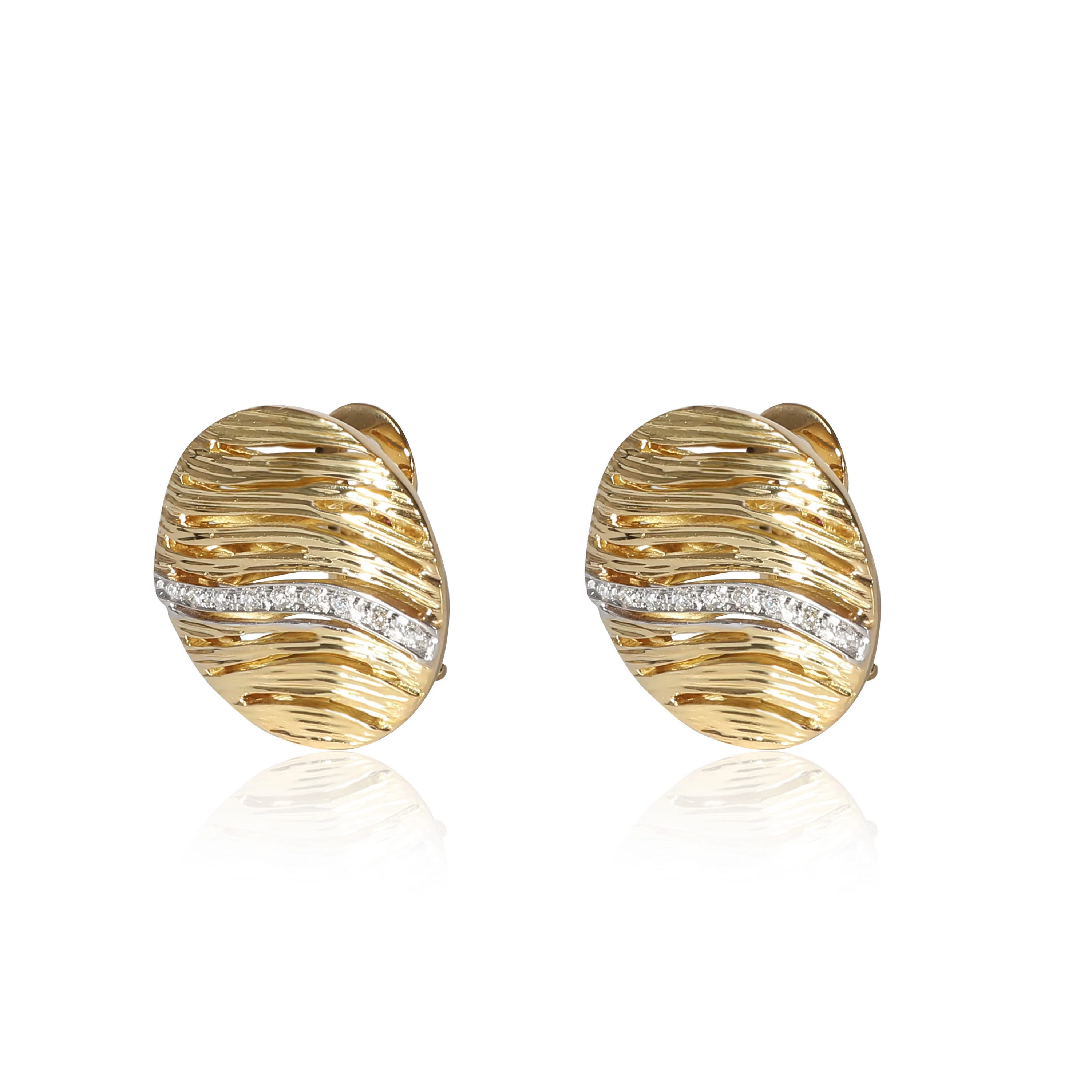 Elefantino Diamond Earrings in 18K Yellow Gold 0.1 CTW - Image 2