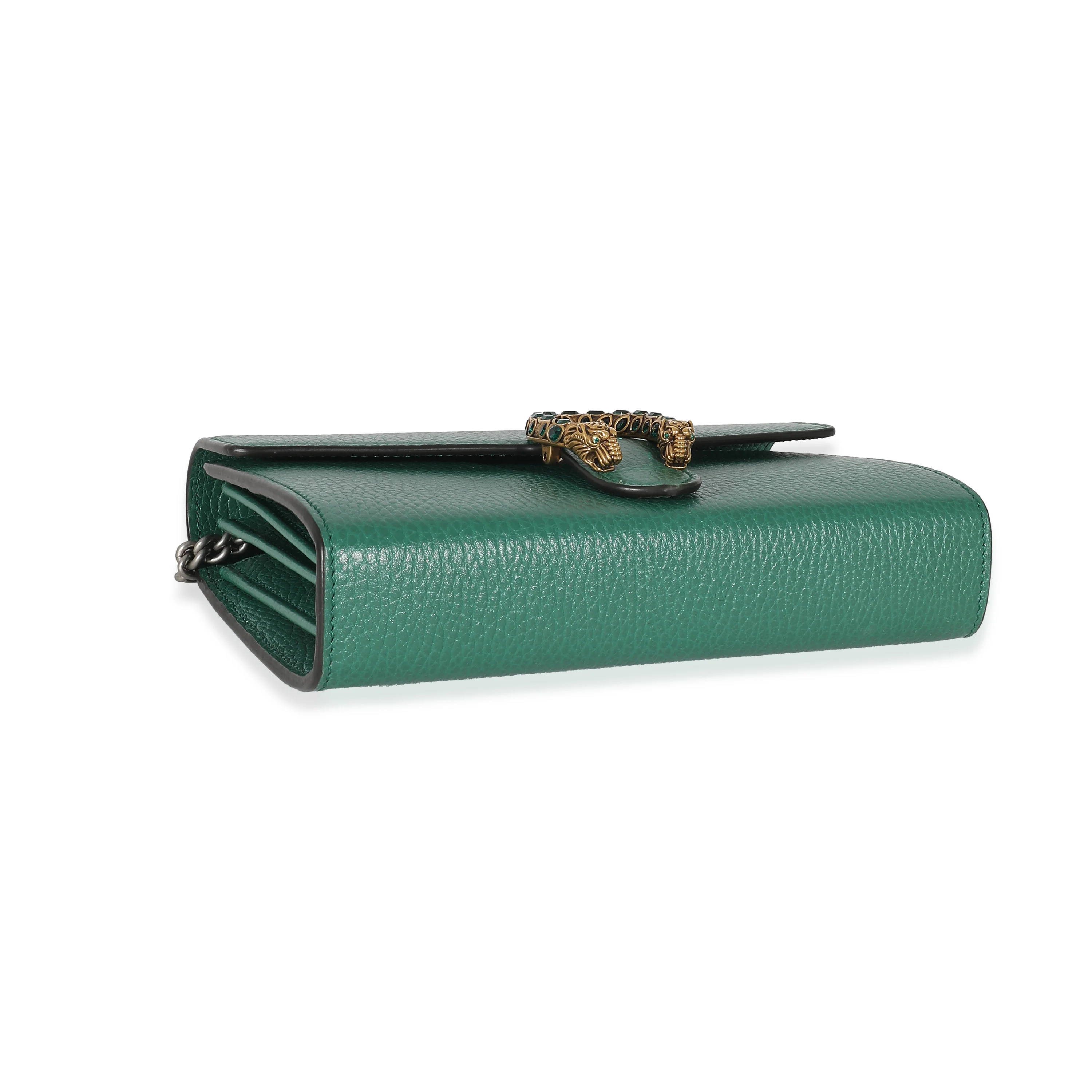 Gucci Emerald Grained Calfskin Mini Dionysus Chain Wallet - Image 3