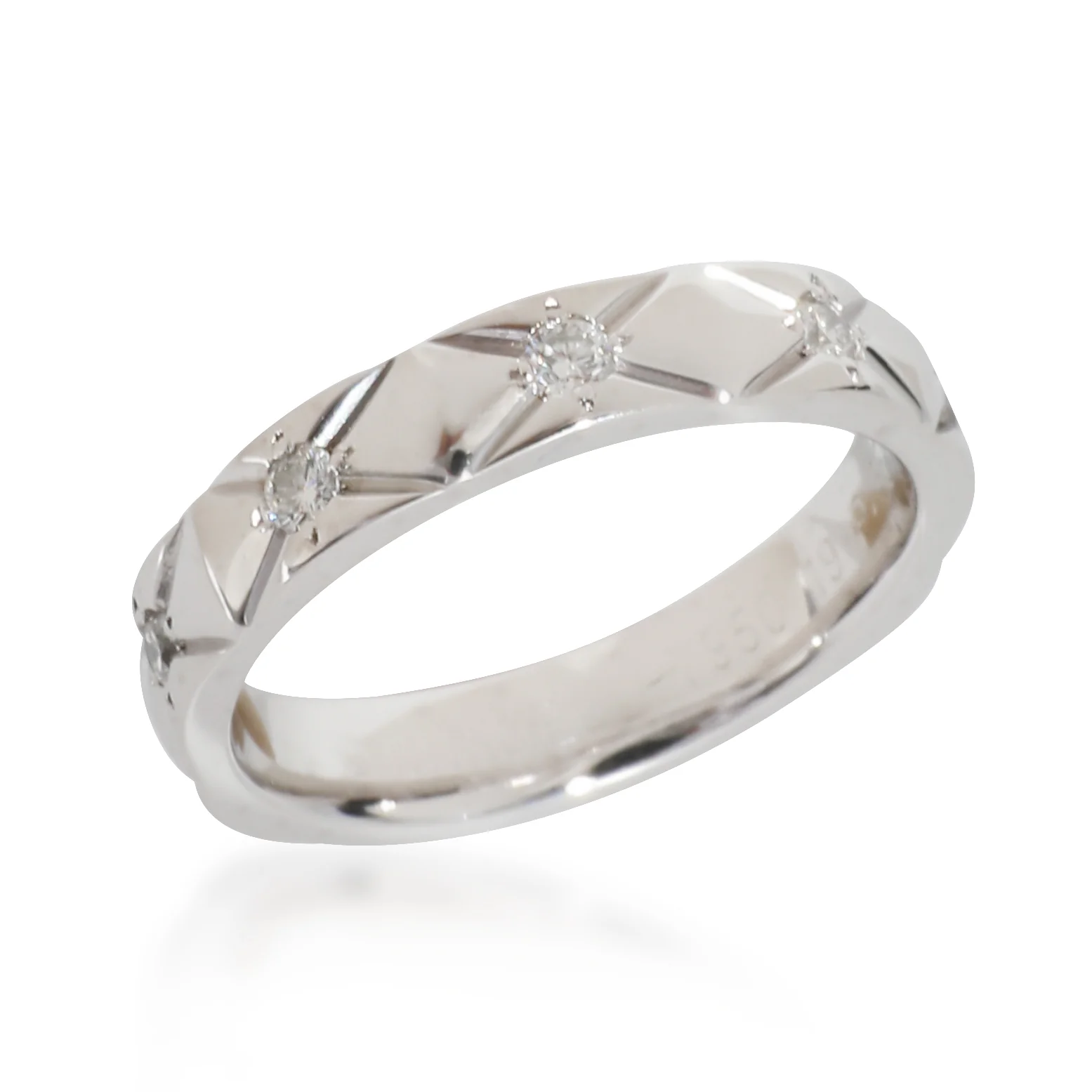 Matelasse Band in  Platinum 0.25 CTW - Image 5
