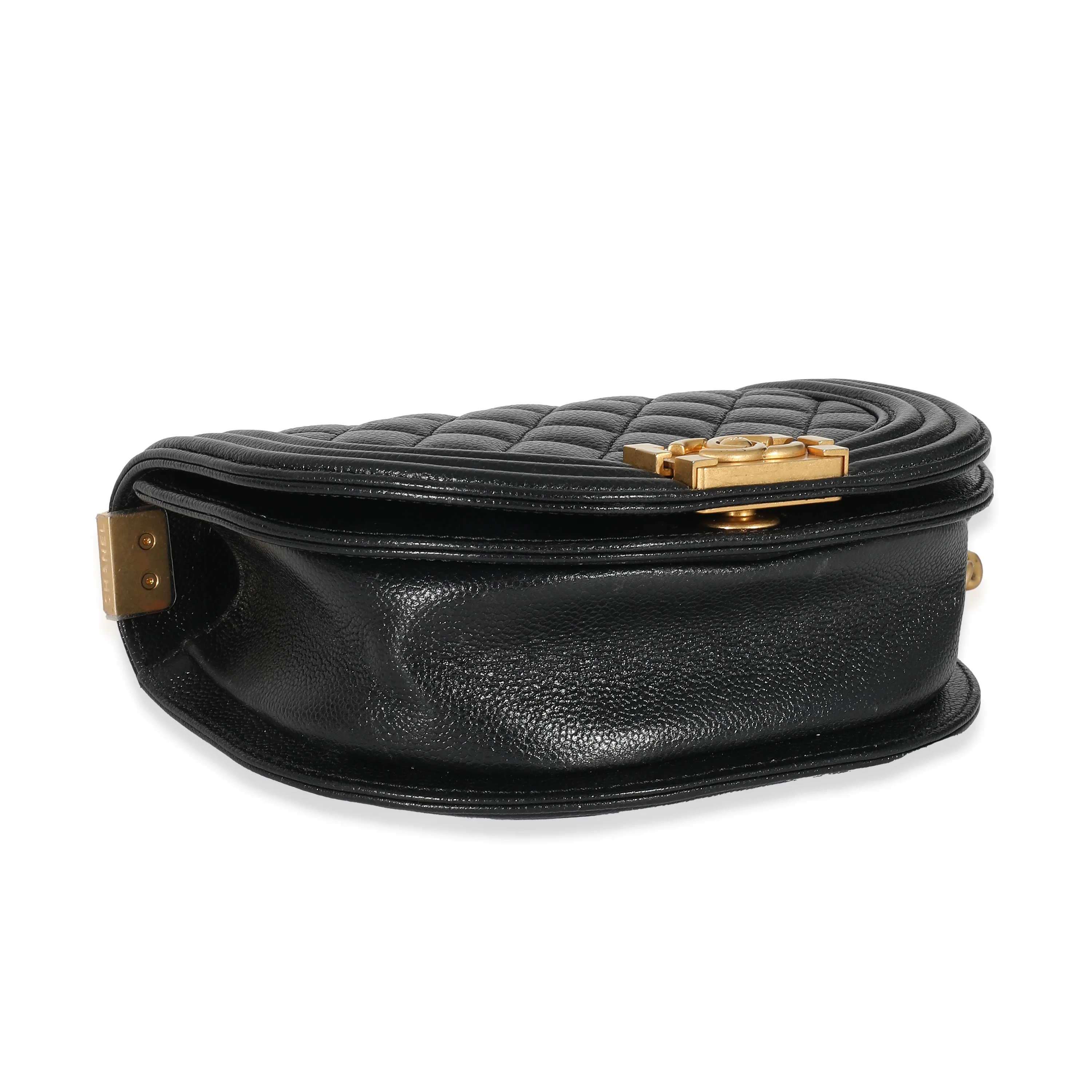 Chanel Black Quilted Caviar Small Boy Messenger - Image 3