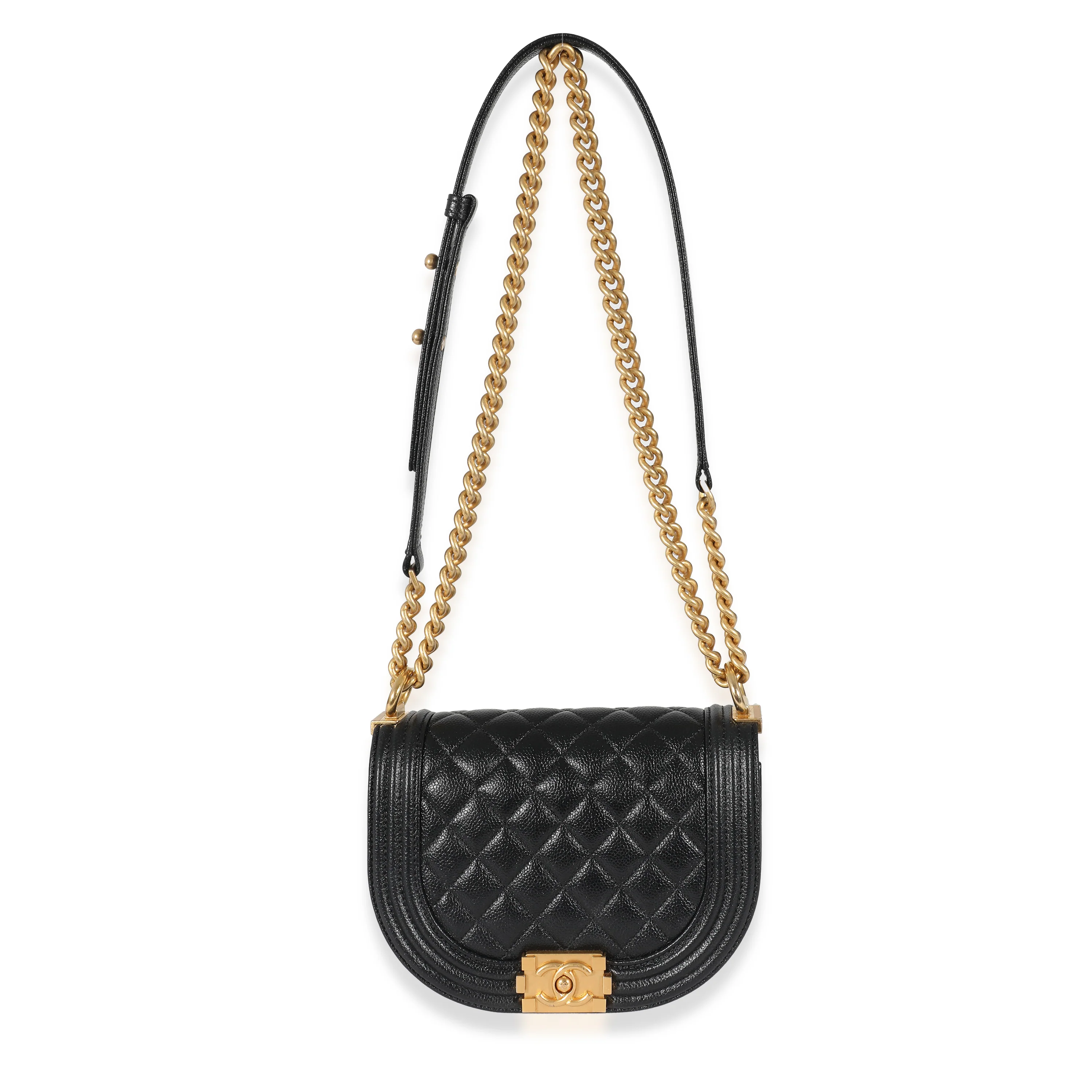 Chanel Black Quilted Caviar Small Boy Messenger - Image 7