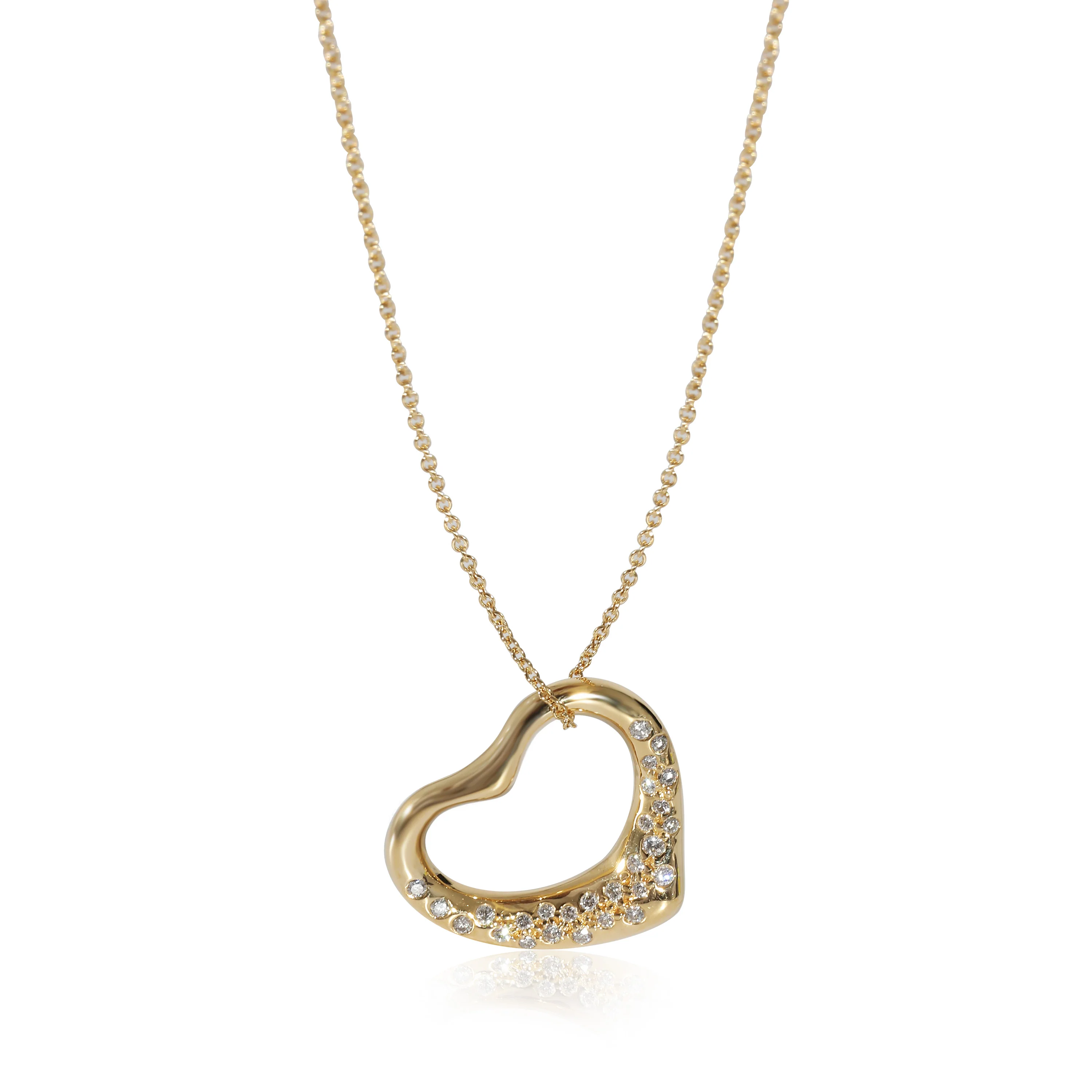 Elsa Peretti Open Heart Pendant in 18k Yellow Gold 0.8 CTW