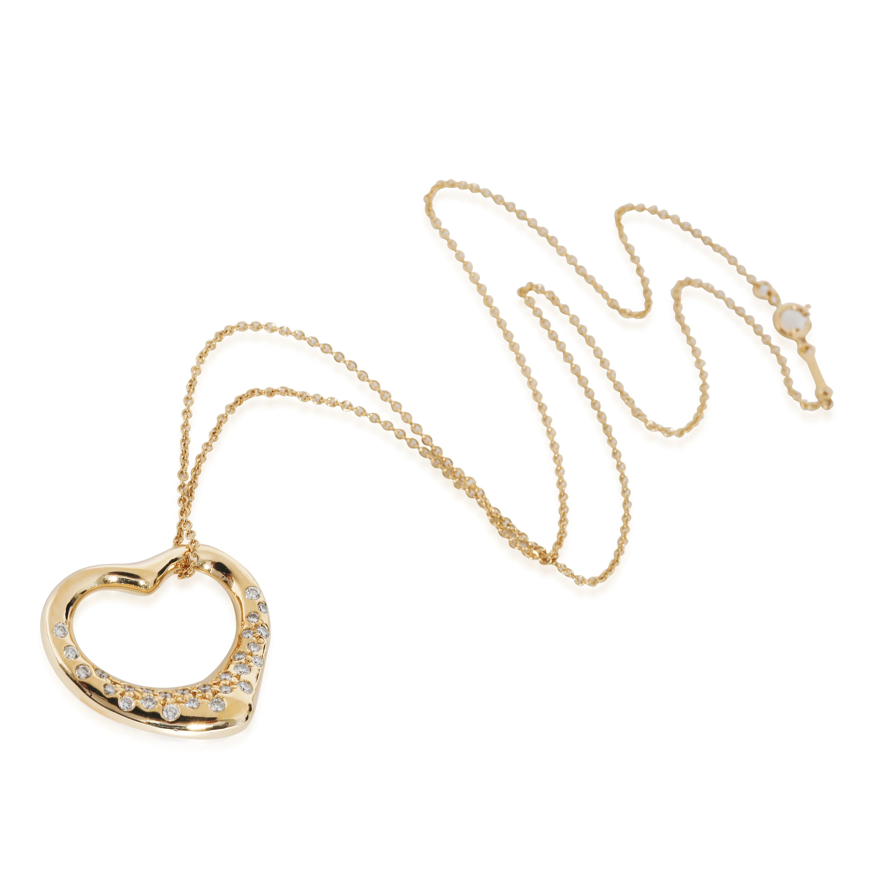 Elsa Peretti Open Heart Pendant in 18k Yellow Gold 0.8 CTW - Image 2