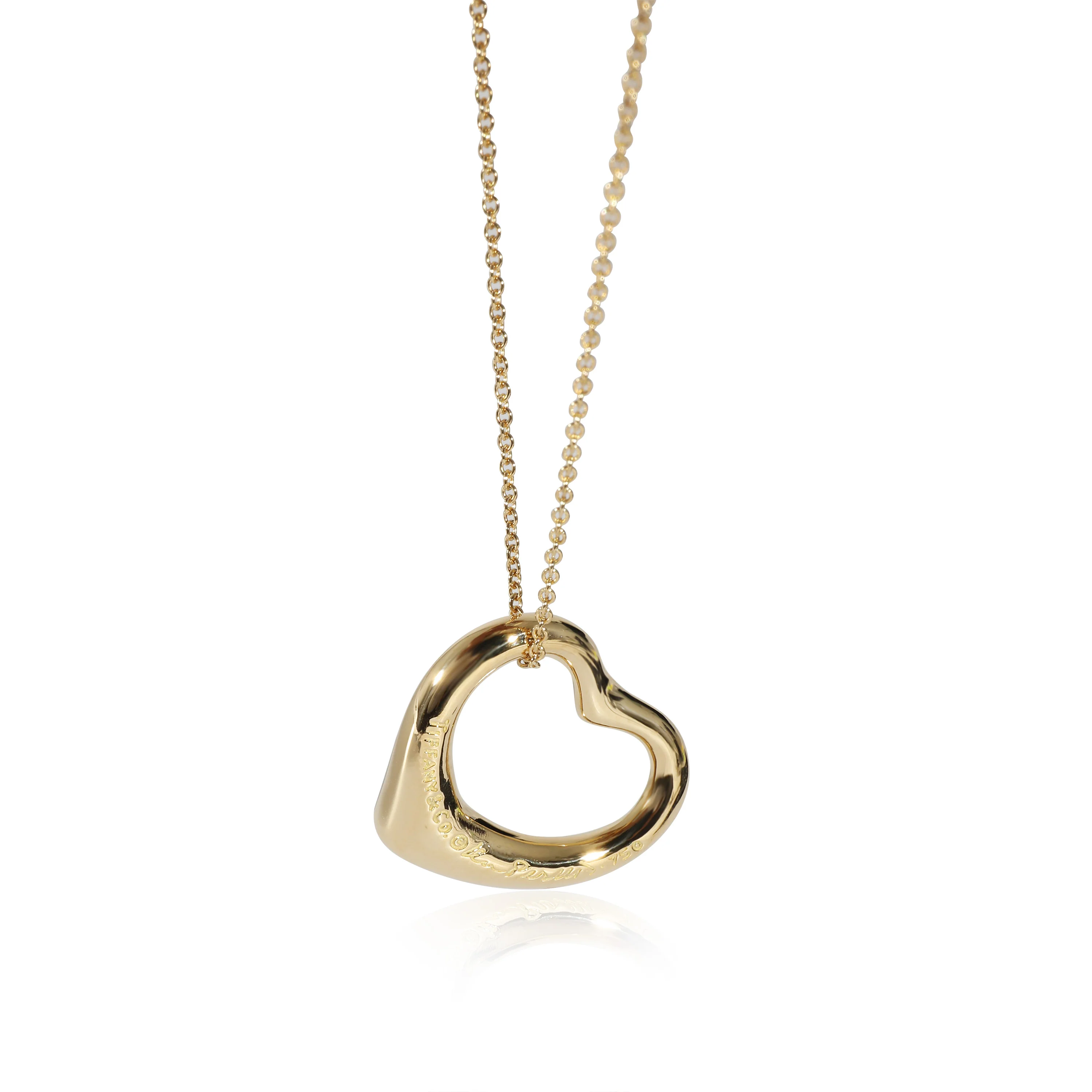Elsa Peretti Open Heart Pendant in 18k Yellow Gold 0.8 CTW - Image 3