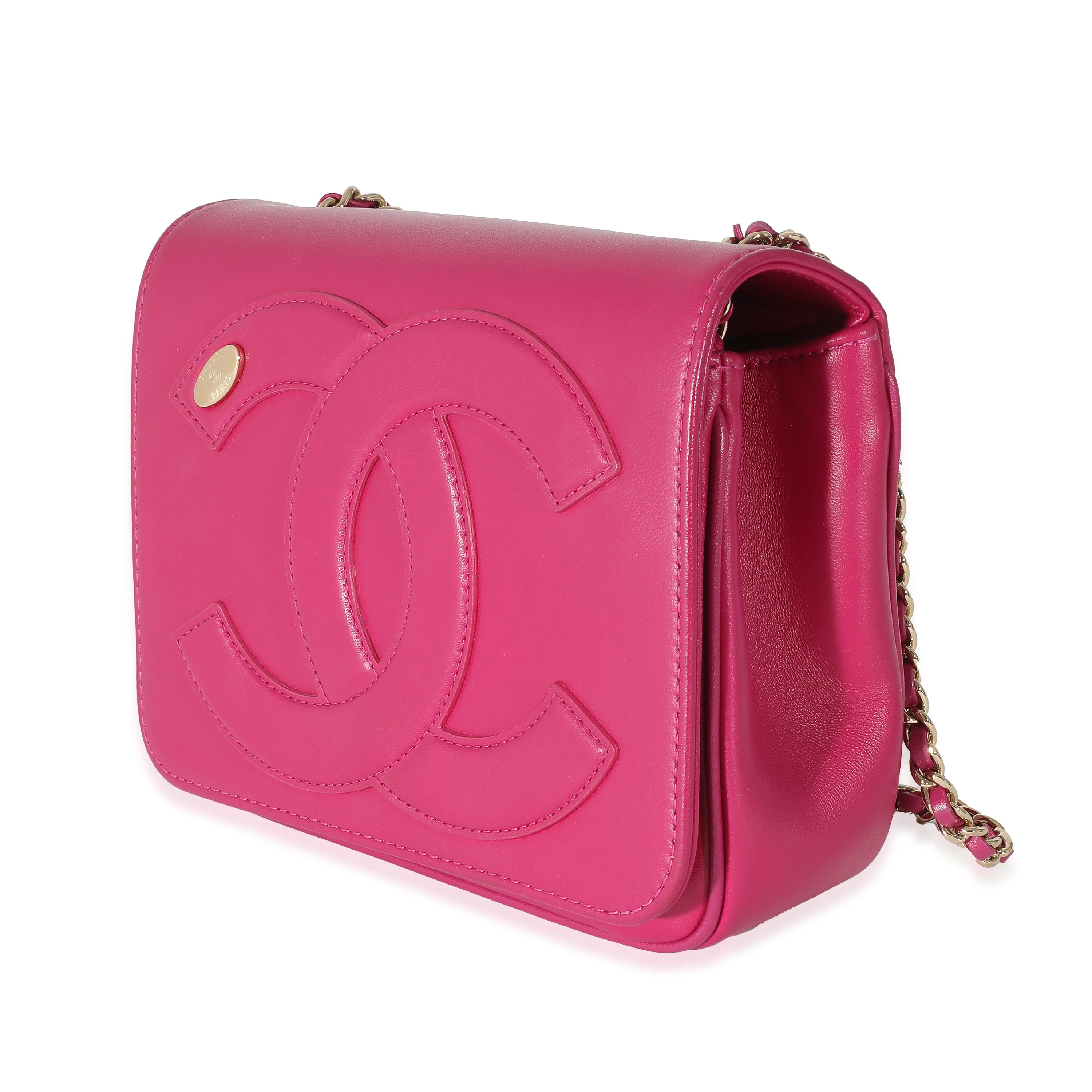 Chanel Pink Lambskin CC Mania Flap Bag - Image 2