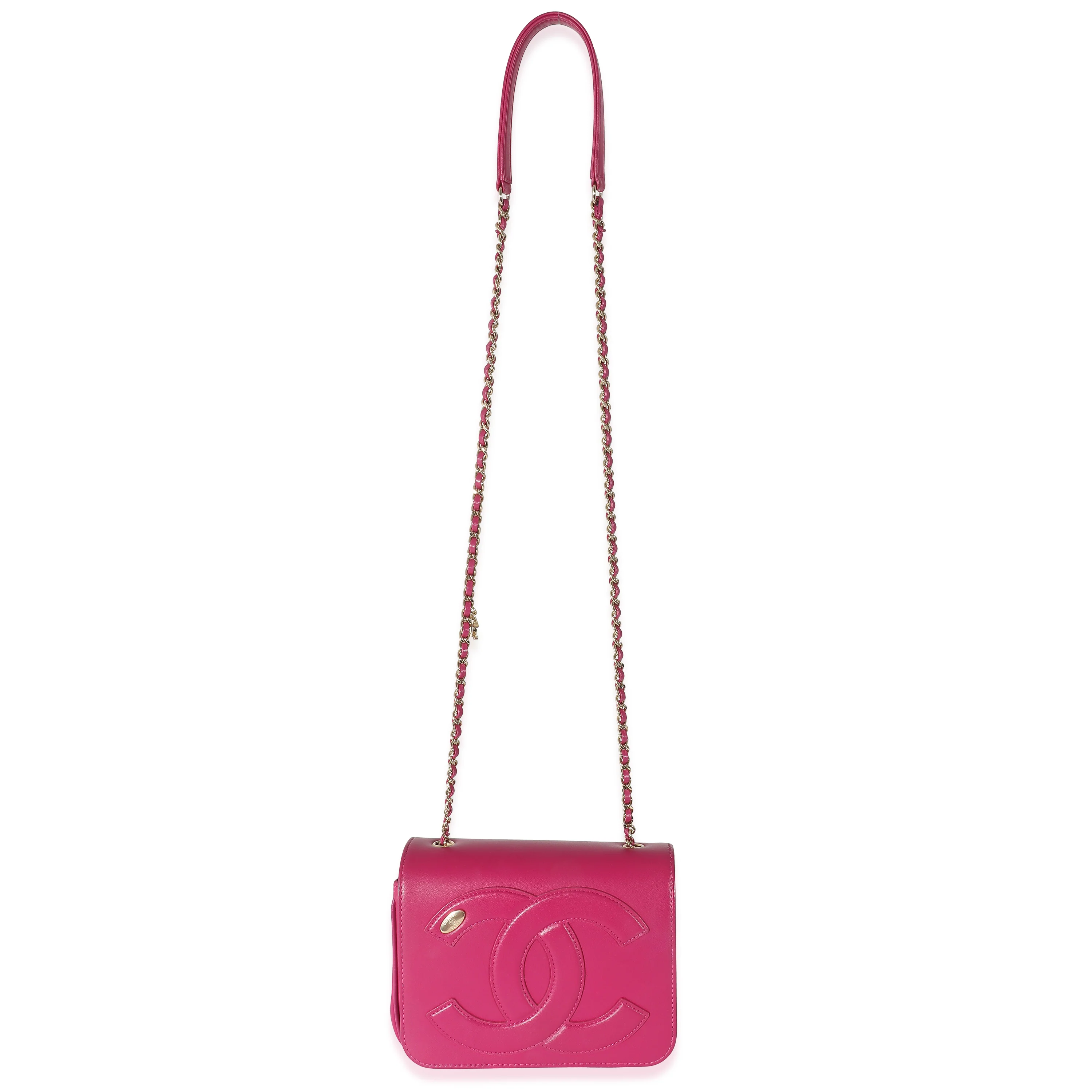 Chanel Pink Lambskin CC Mania Flap Bag - Image 6