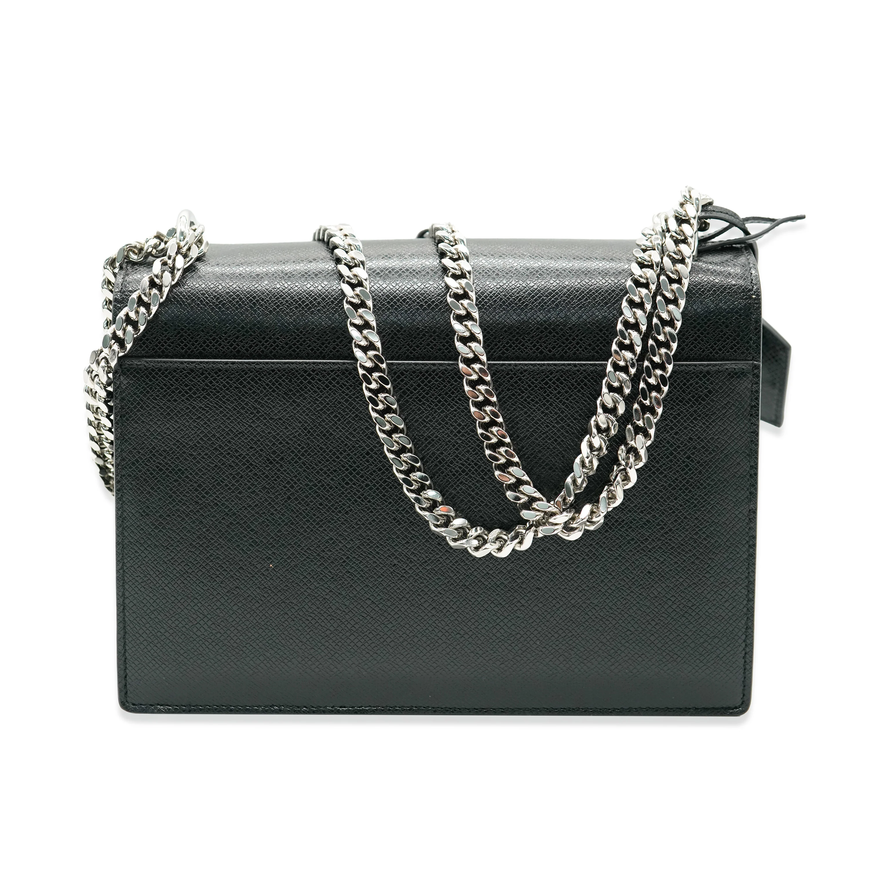 Saint Laurent Black Coated Bark Leather Medium Sunset - Image 2