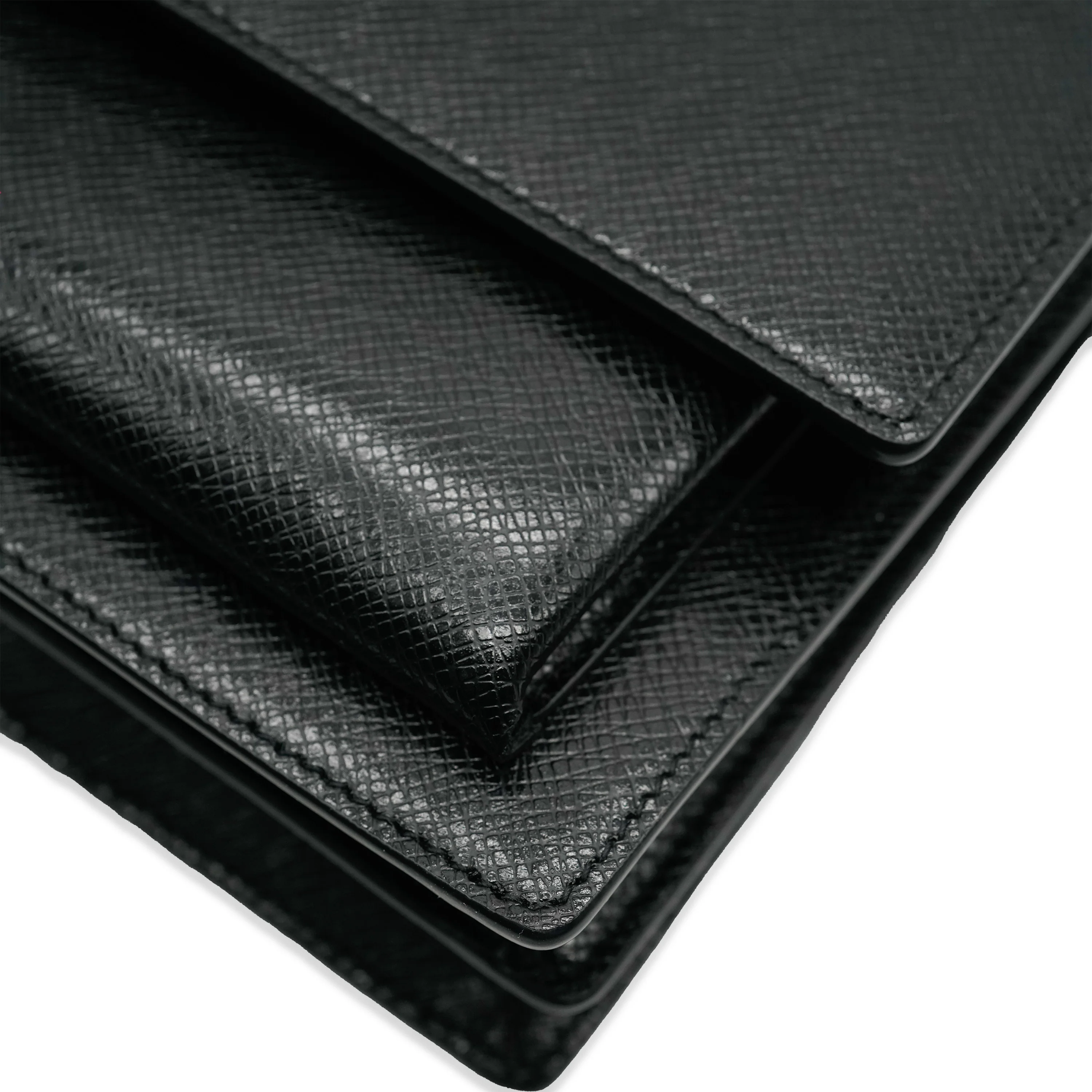 Saint Laurent Black Coated Bark Leather Medium Sunset - Image 7