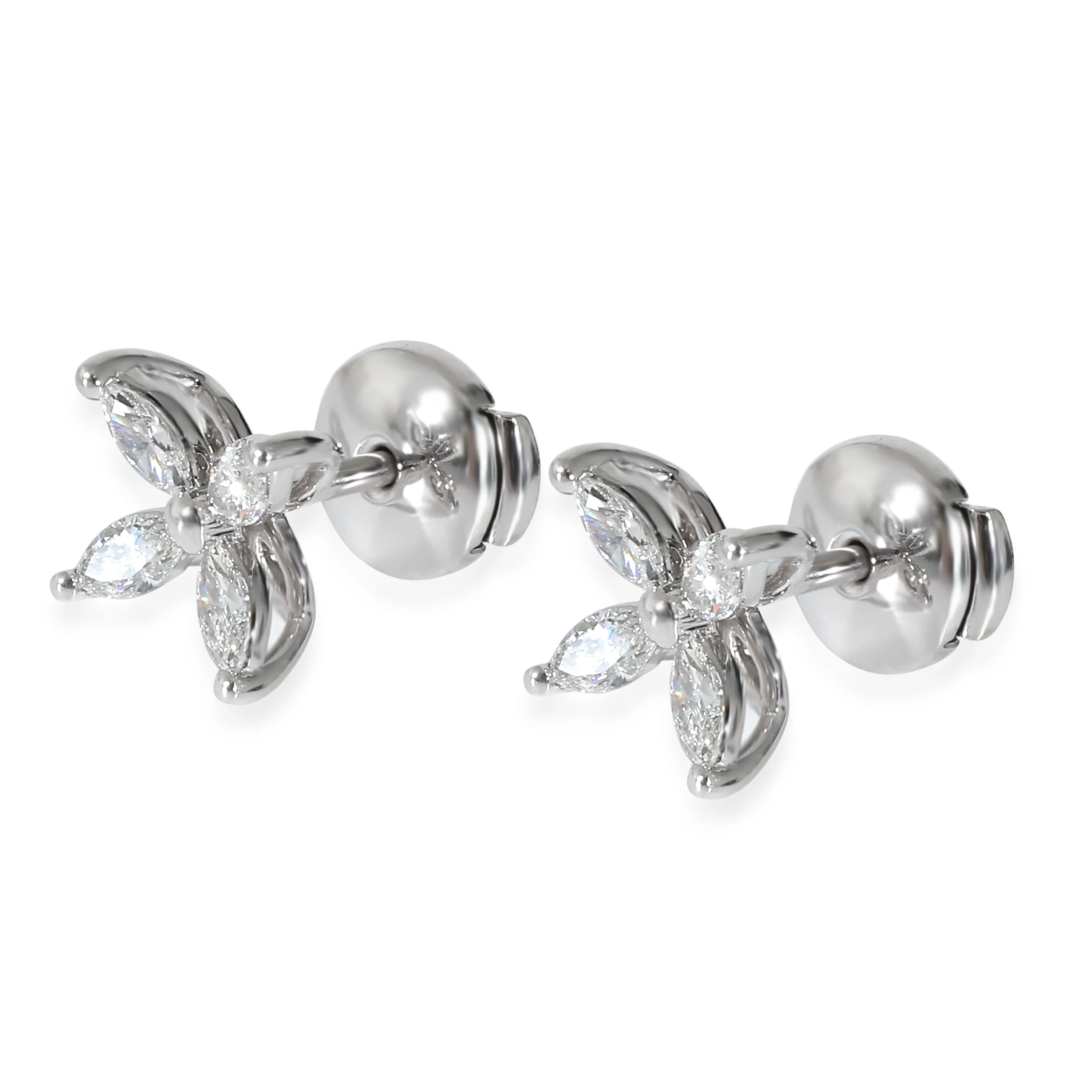 Tiffany & Co. Victoria Earrings in Platinum, Small Size  0.64 CTW - Image 2