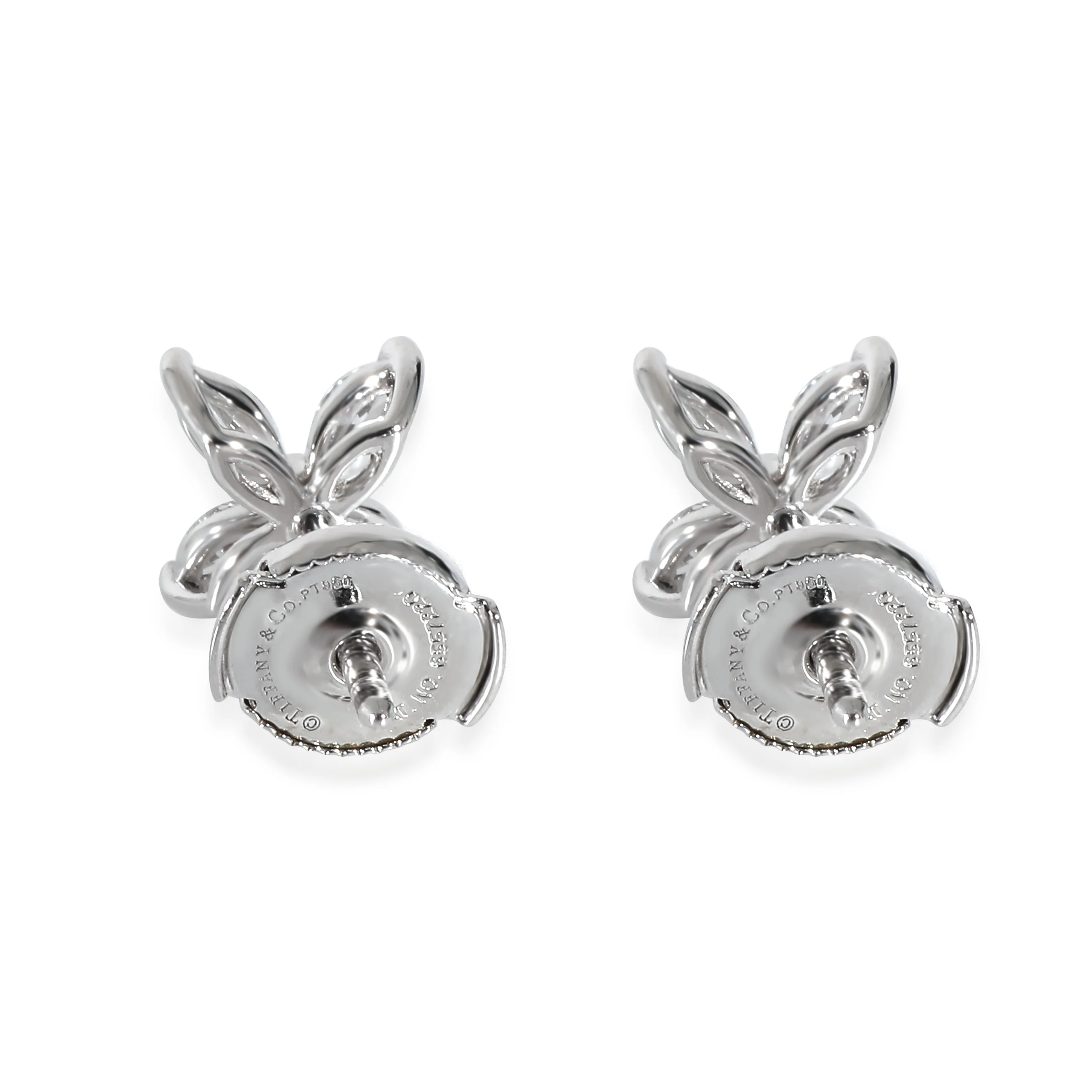 Tiffany & Co. Victoria Earrings in Platinum, Small Size  0.64 CTW - Image 3