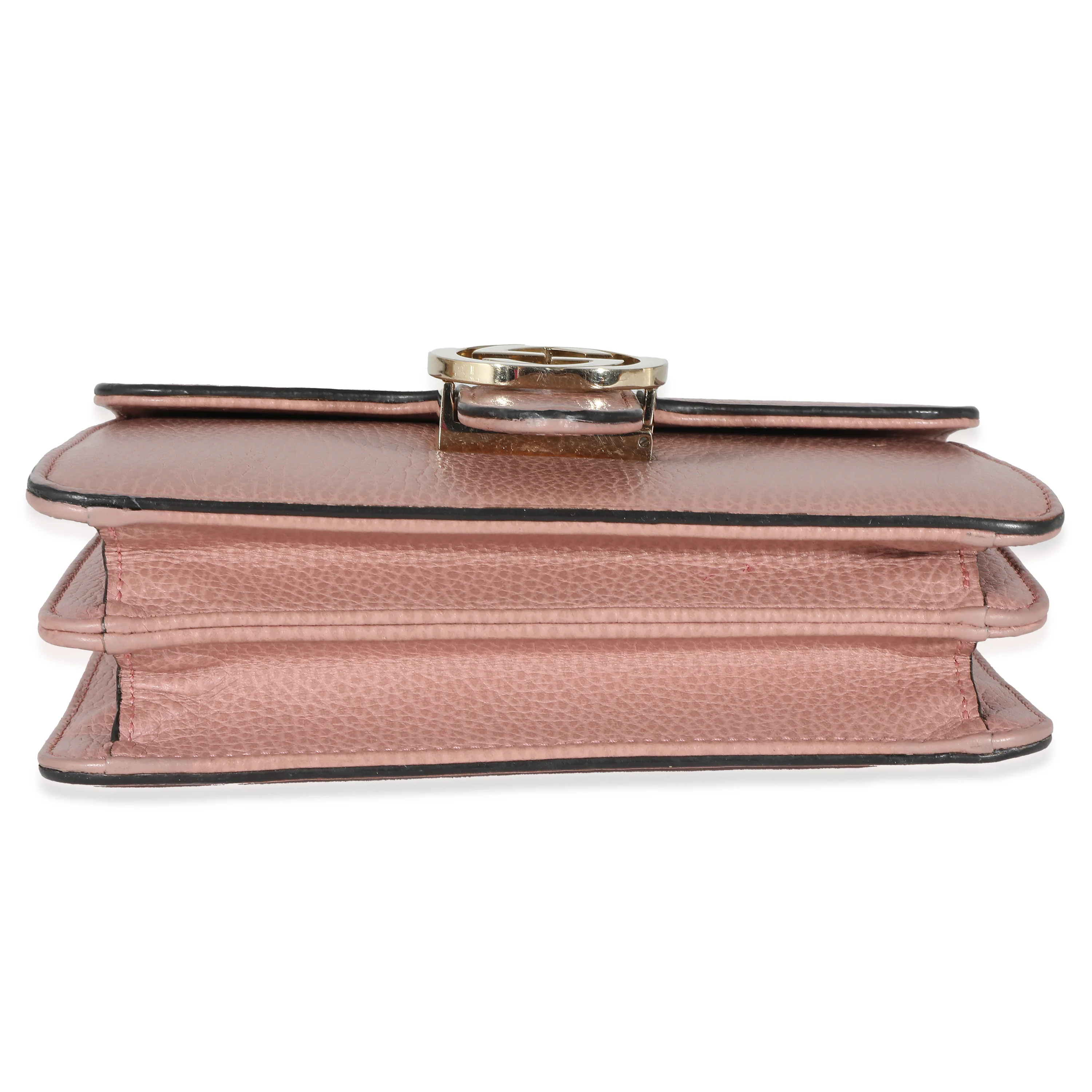 Soft Pink Dollar Calfskin Small Interlocking G Chain Bag - Image 7