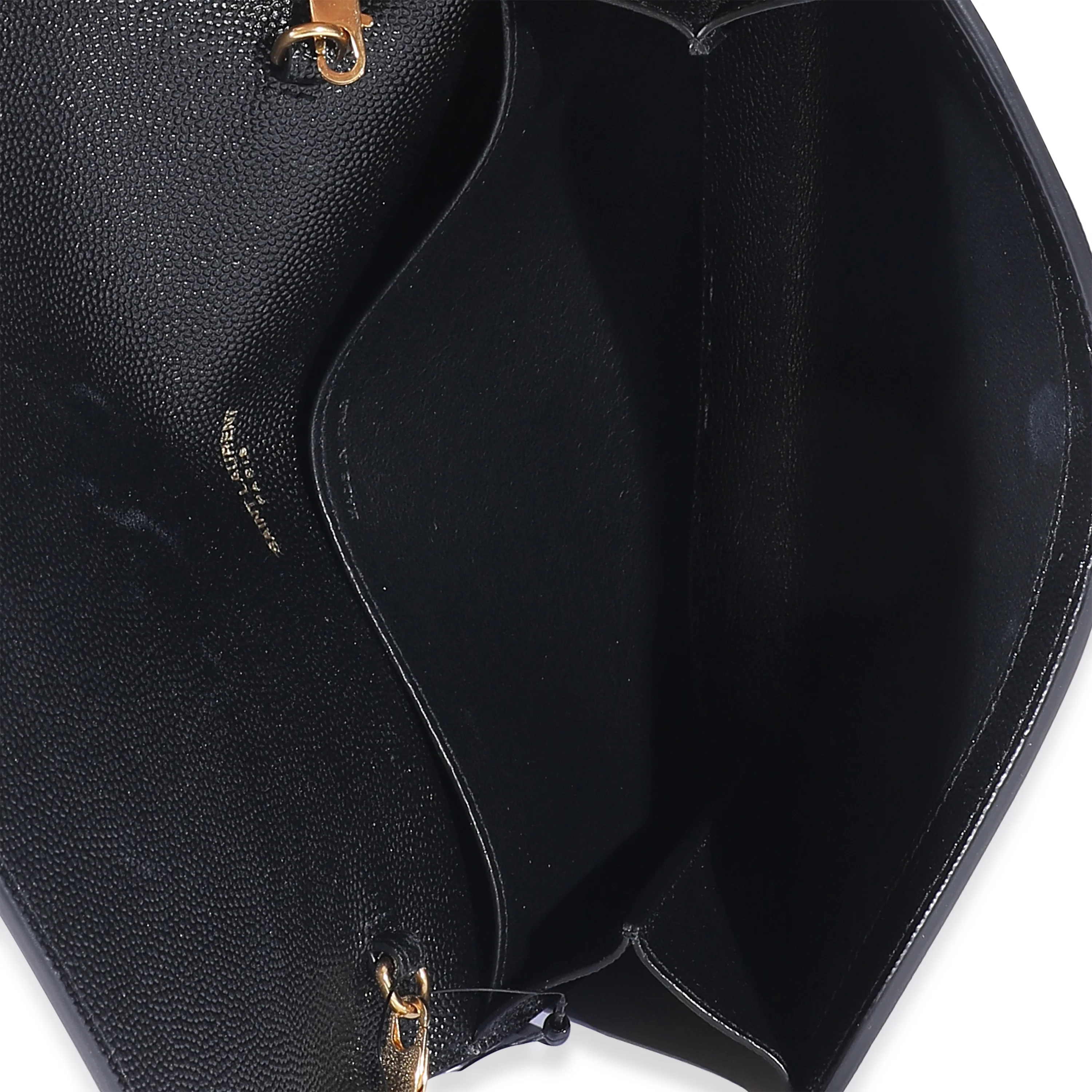Saint Laurent Black Pebbled Calfskin Uptown Chain Wallet - Image 8