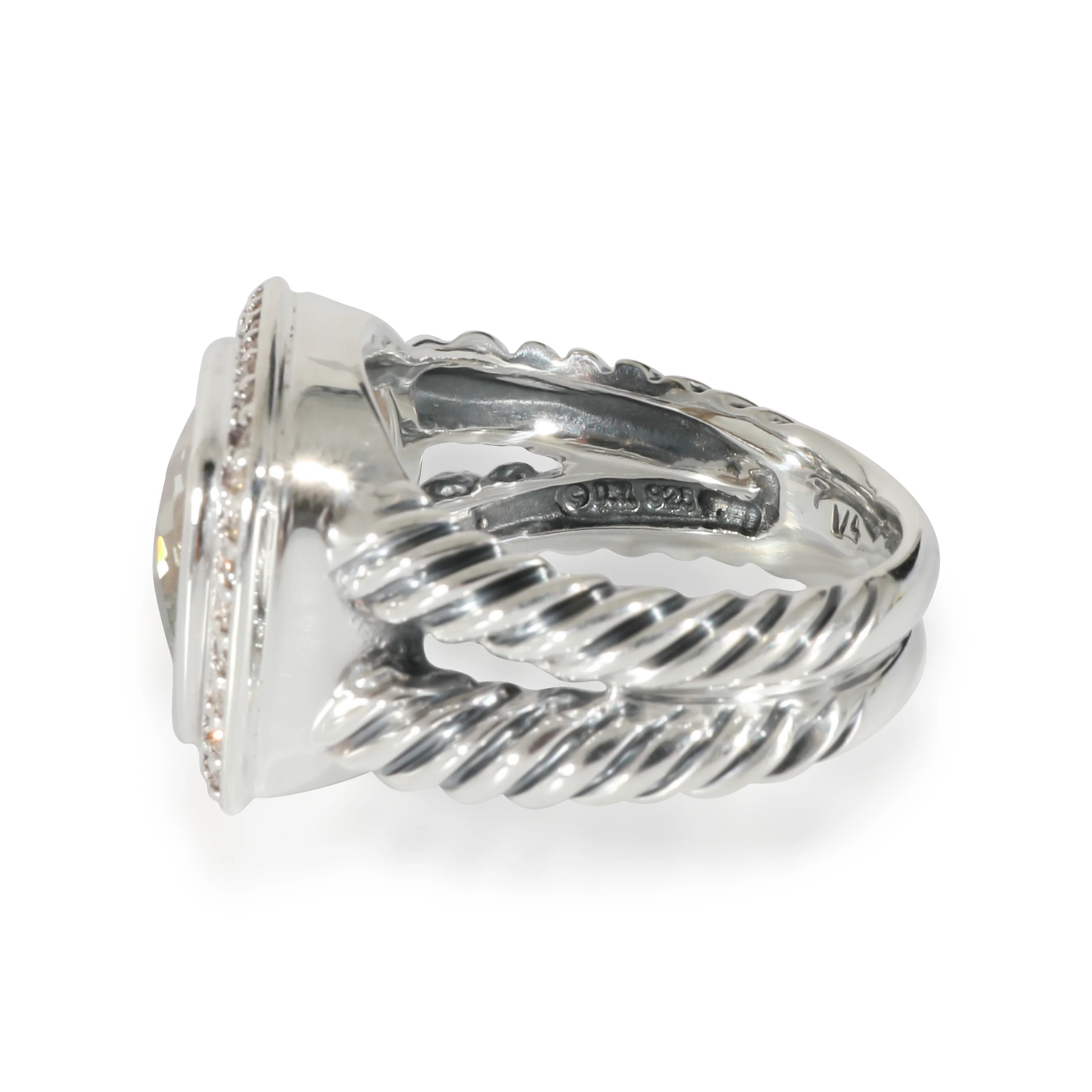 David Yurman Albion Prasiolite Ring in Sterling Silver Green 0.22 CTW - Image 5