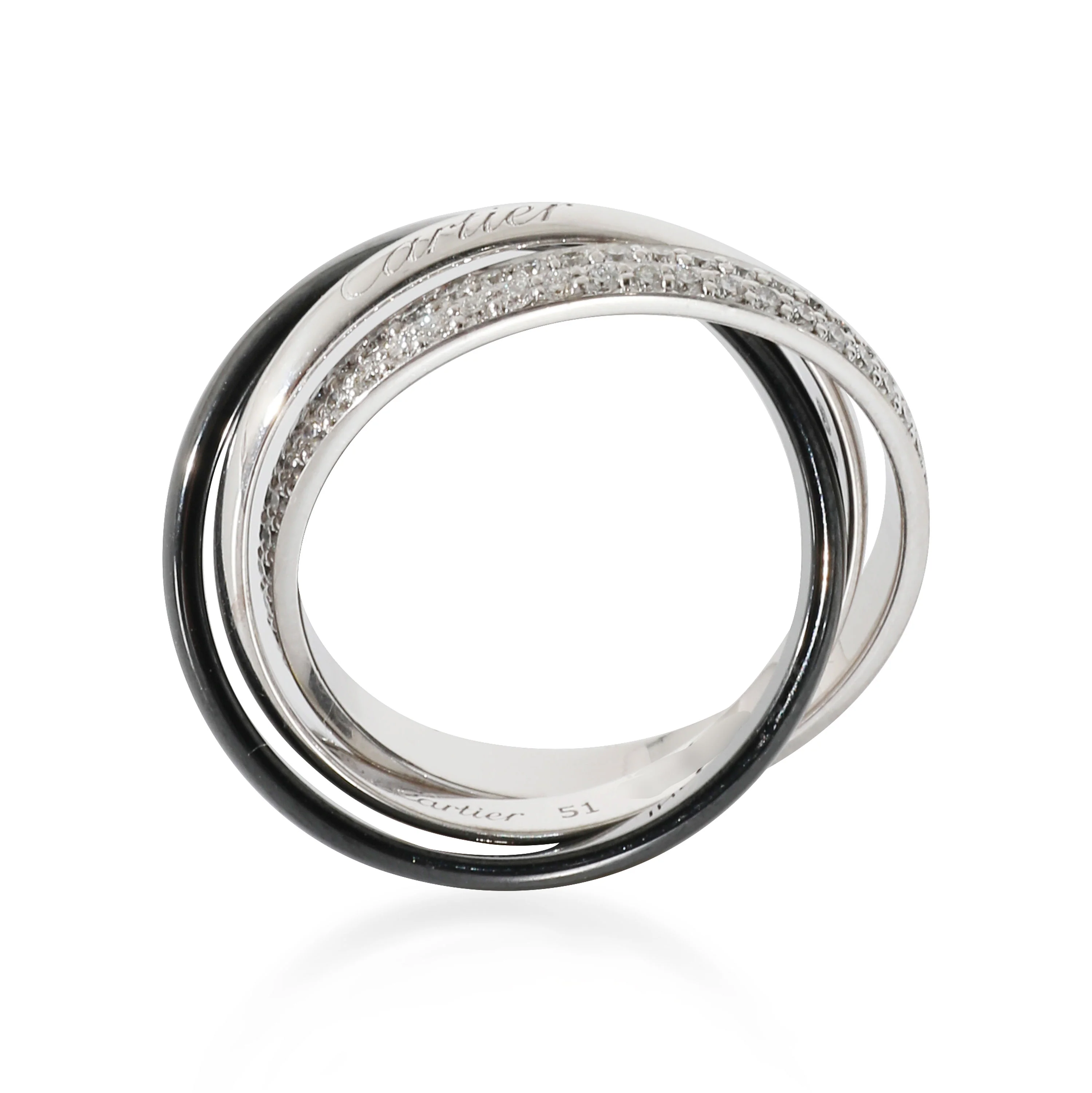 Trinity Ring In Ceramic, Small Model (White Gold) - Image 4
