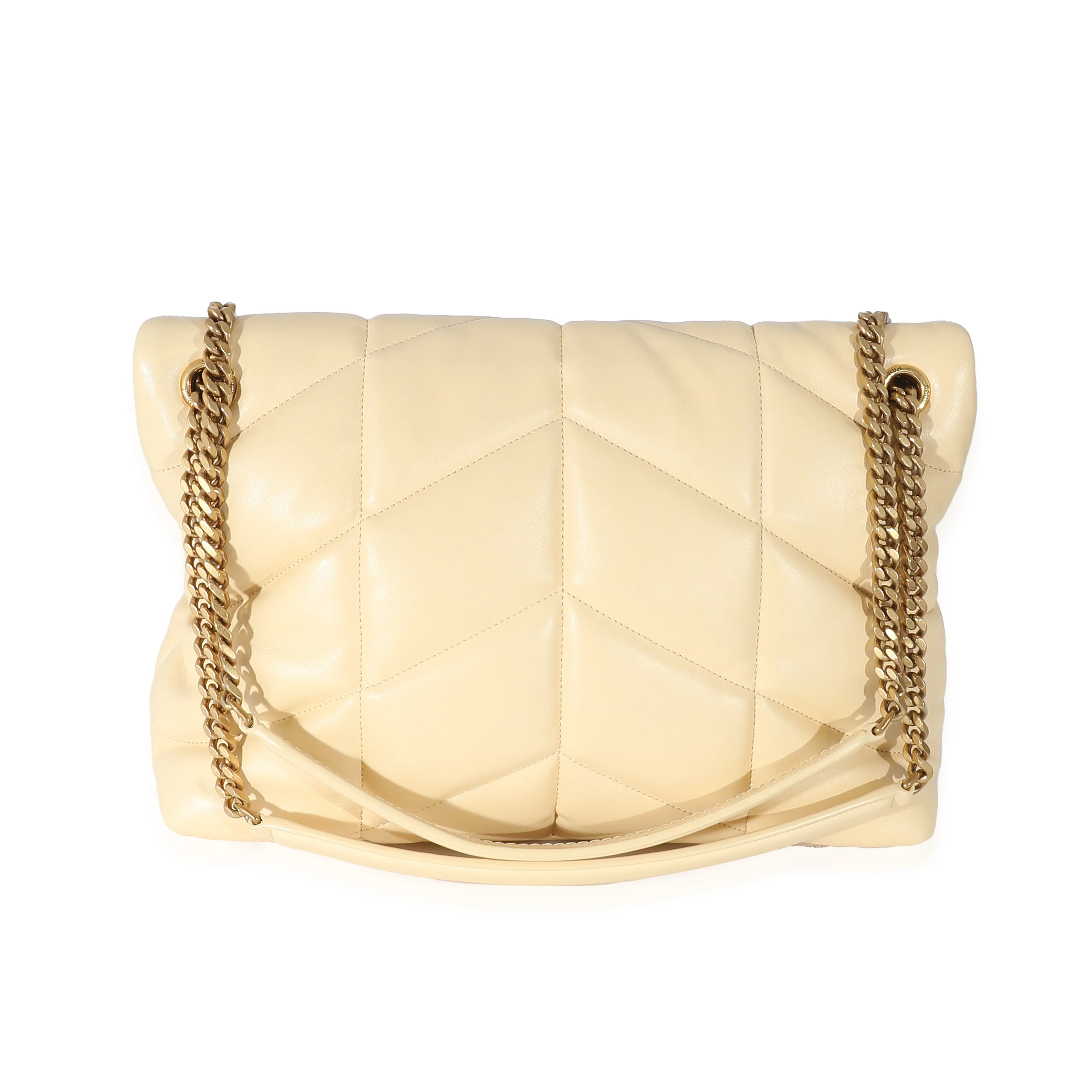 Saint Laurent Light Vanilla Lambskin Medium Loulou Puffer - Image 4