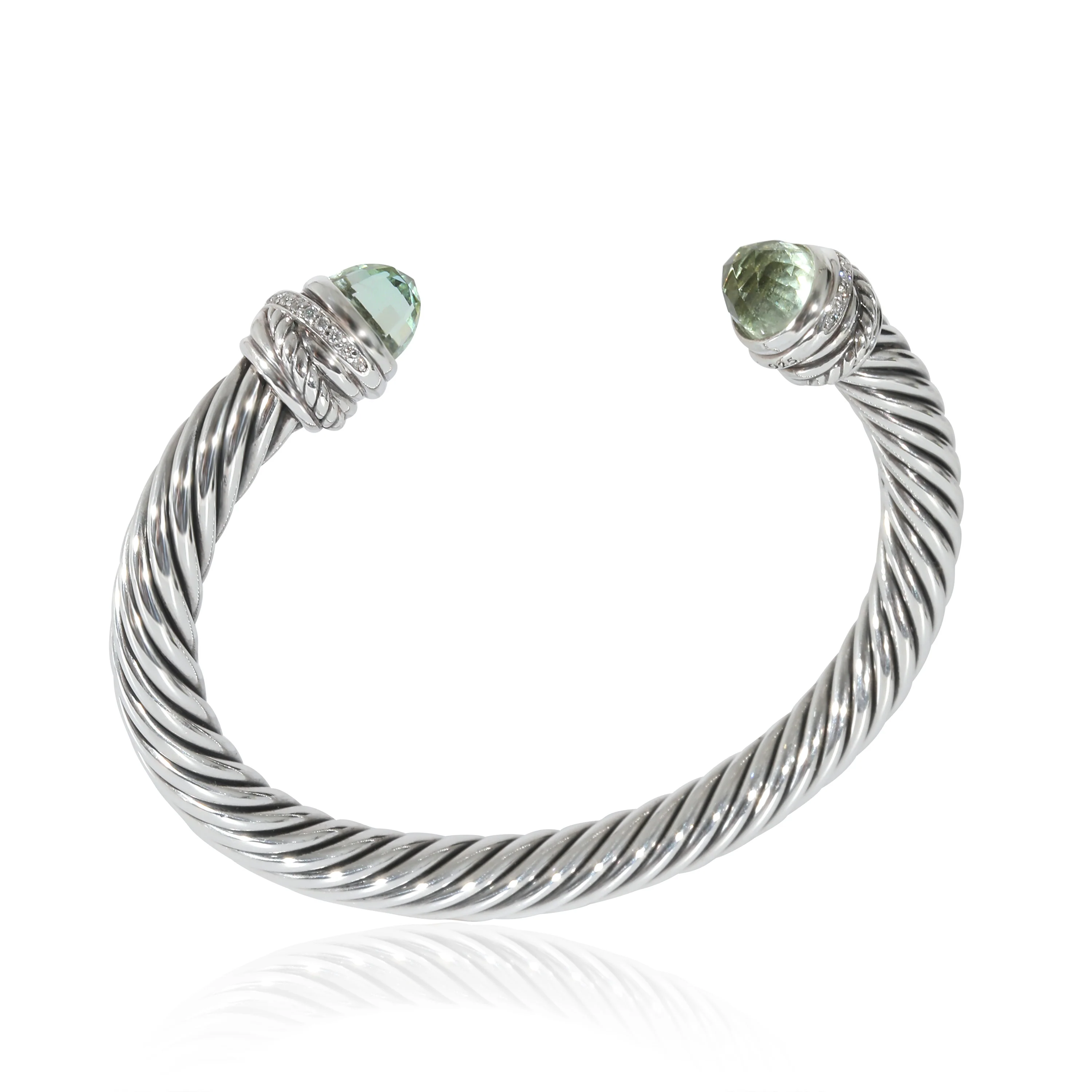 David Yurman Cable Prasiolite Bracelet in Sterling Silver 0.07 CTW - Image 3
