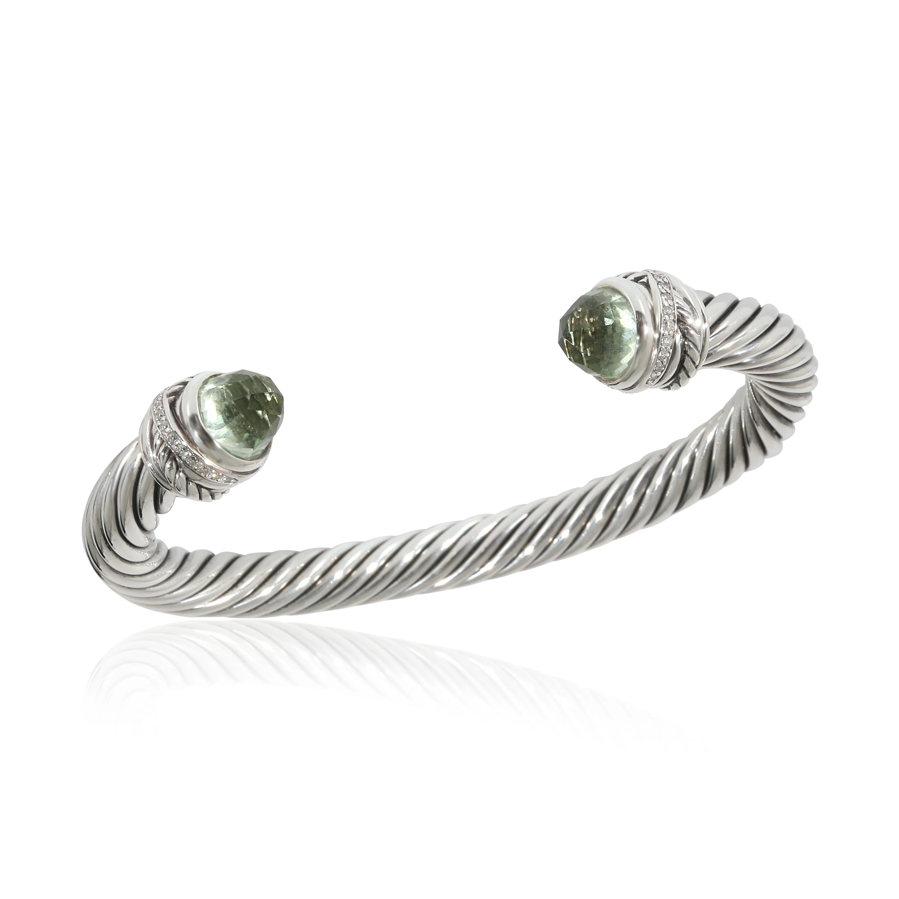 David Yurman Cable Prasiolite Bracelet in Sterling Silver 0.07 CTW - Image 5