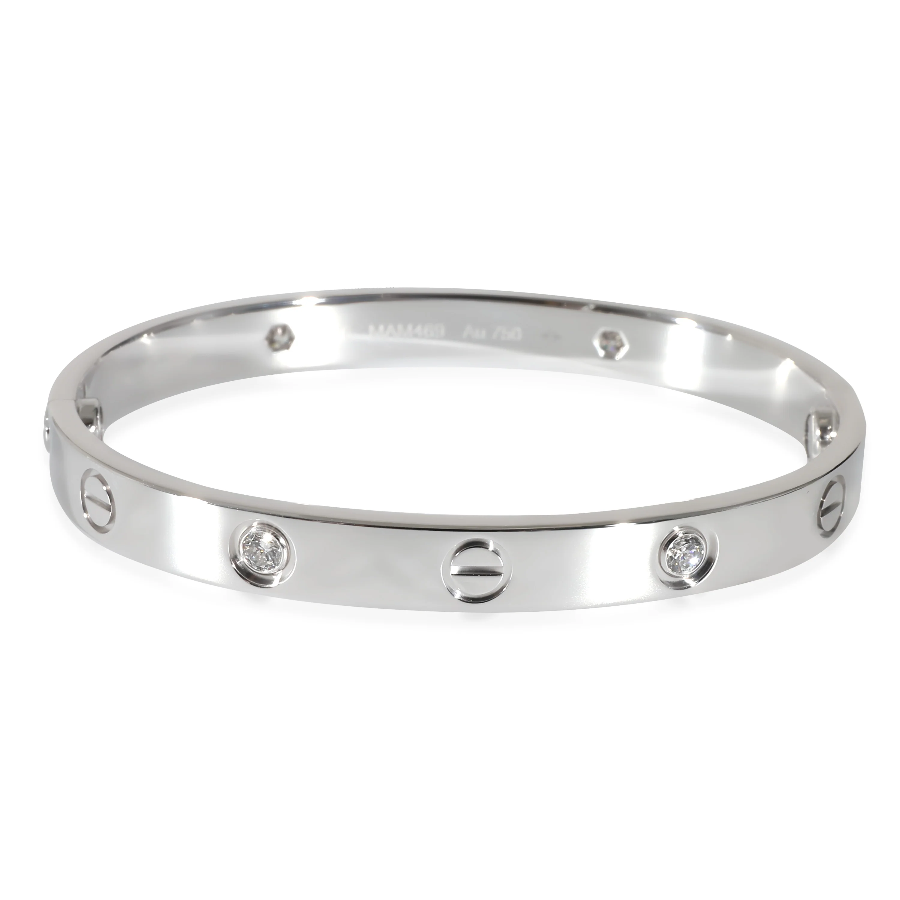 Love Bracelet, 4 Diamonds (White Gold)