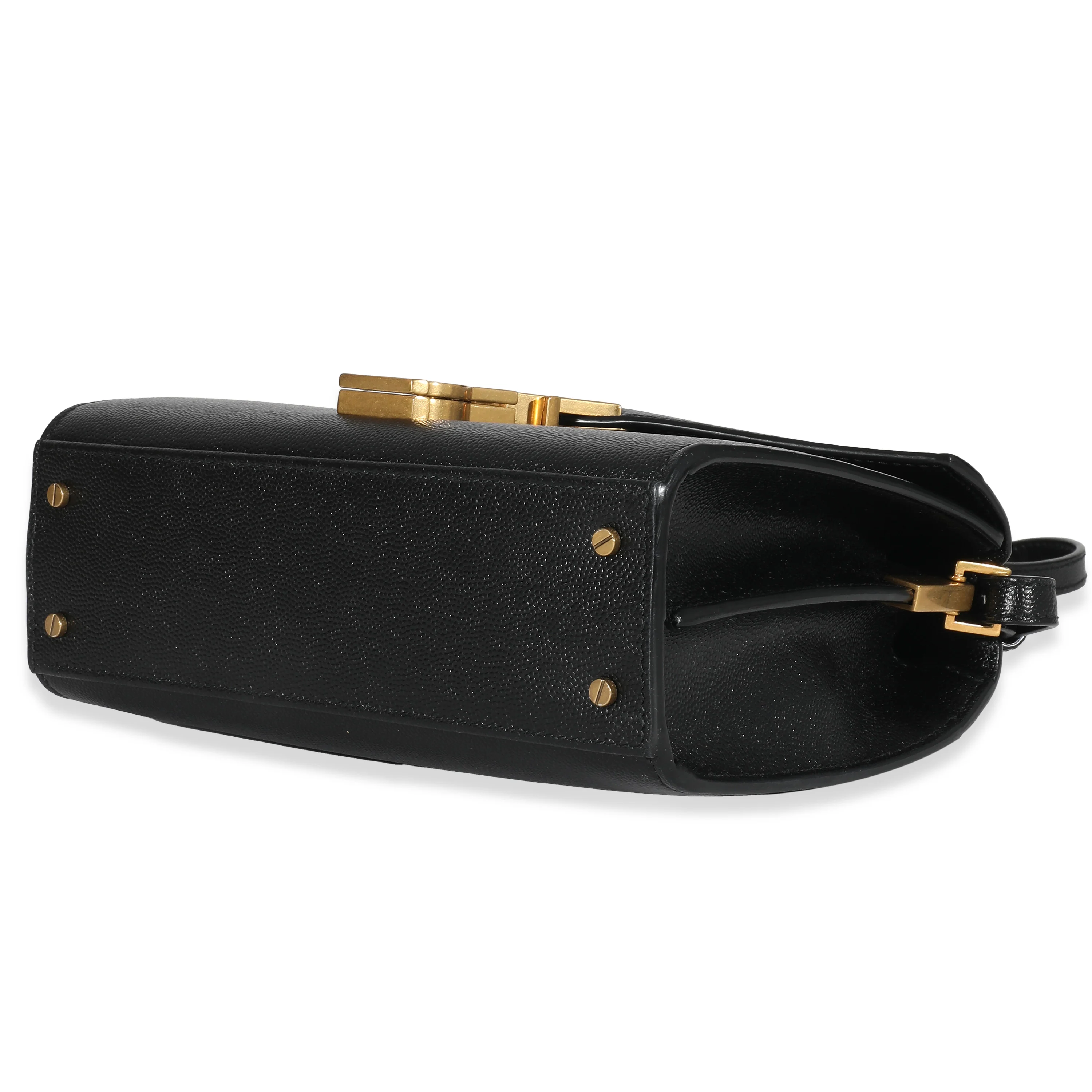 Saint Laurent Black Grain De Poudre Cassandra Mini Top Handle - Image 5