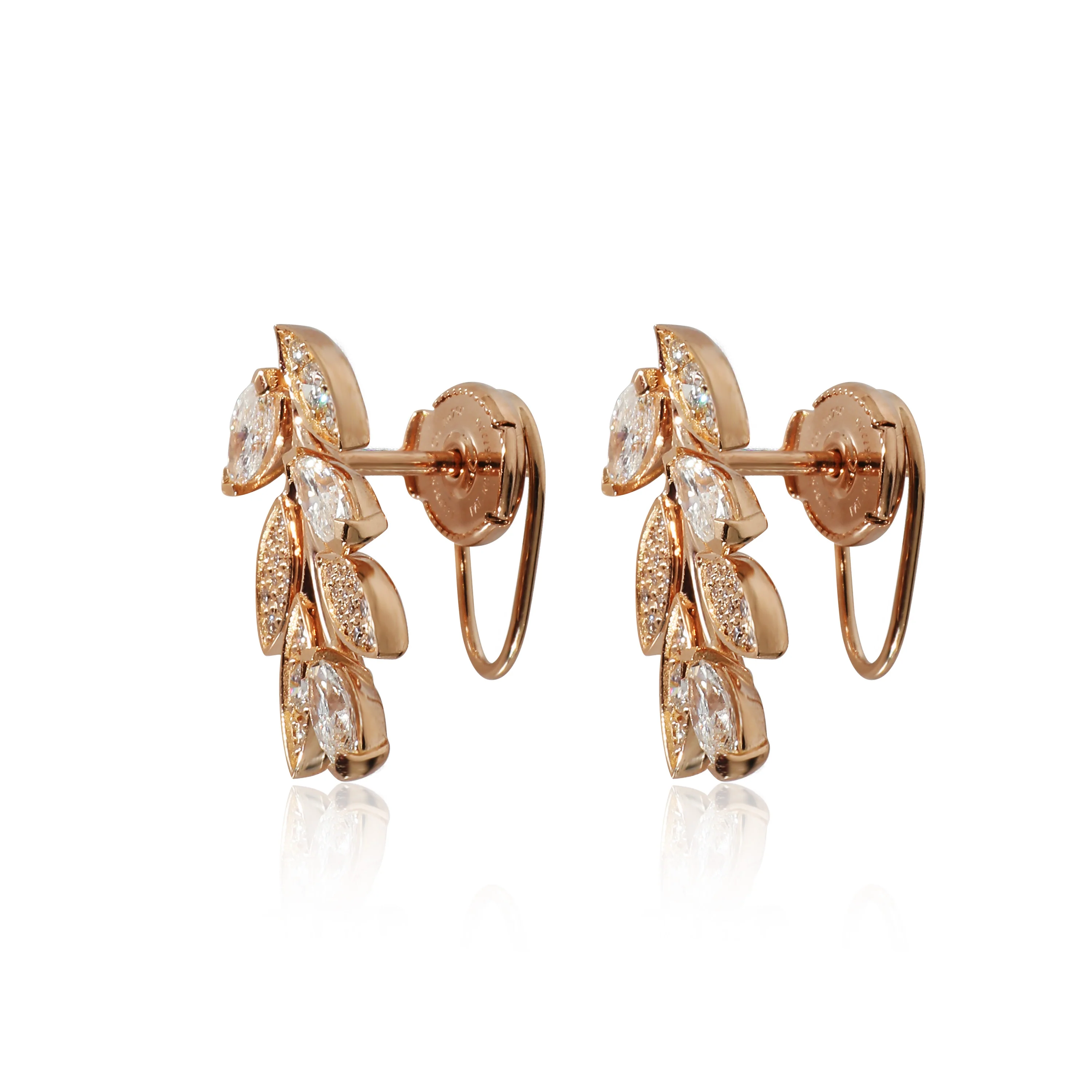 Tiffany & Co. Victoria Earrings in 18k Rose Gold 1.24 CTW - Image 2