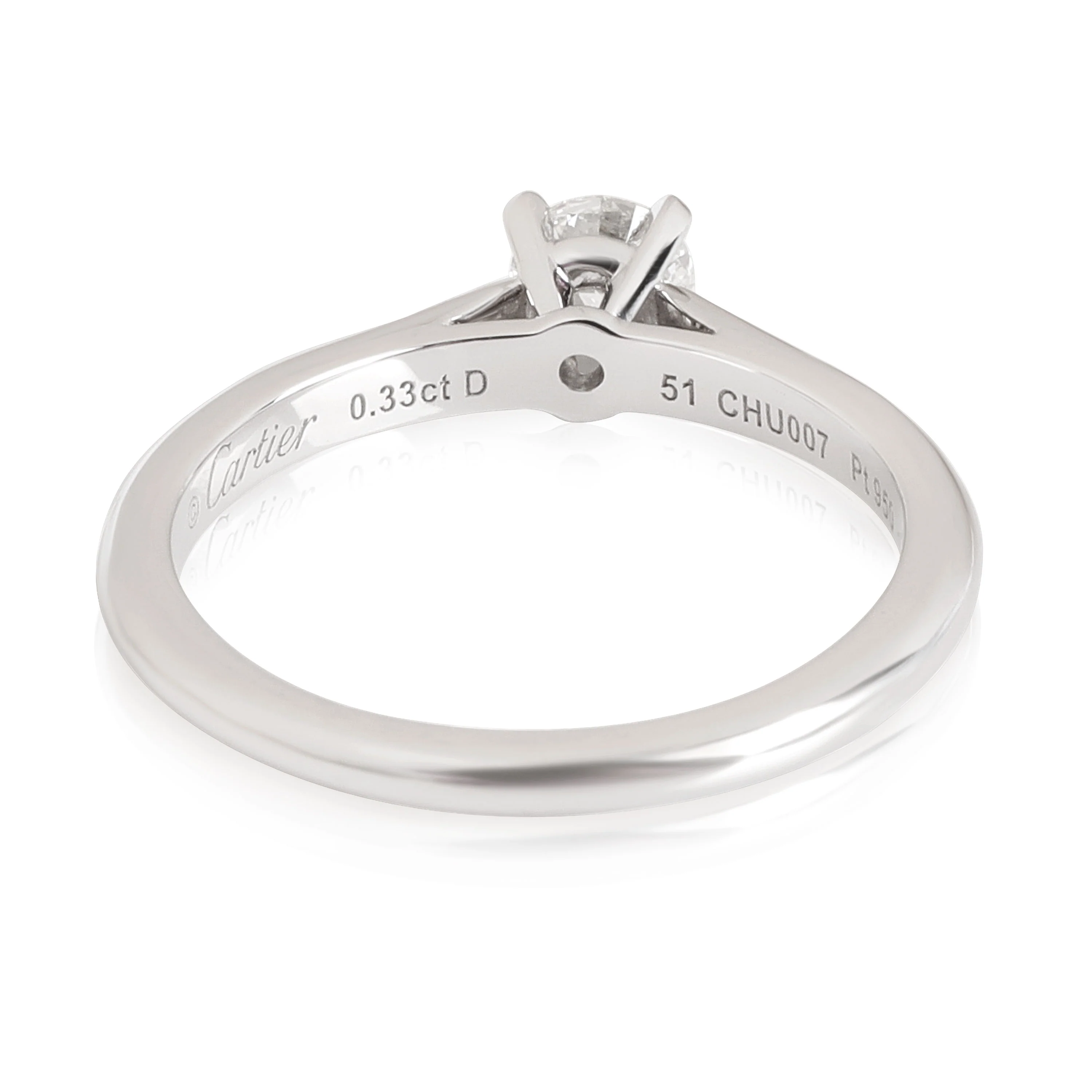 Cartier 1895 Diamond Engagement Ring in Platinum (0.33 CTW G/VVS1 ) - Image 4