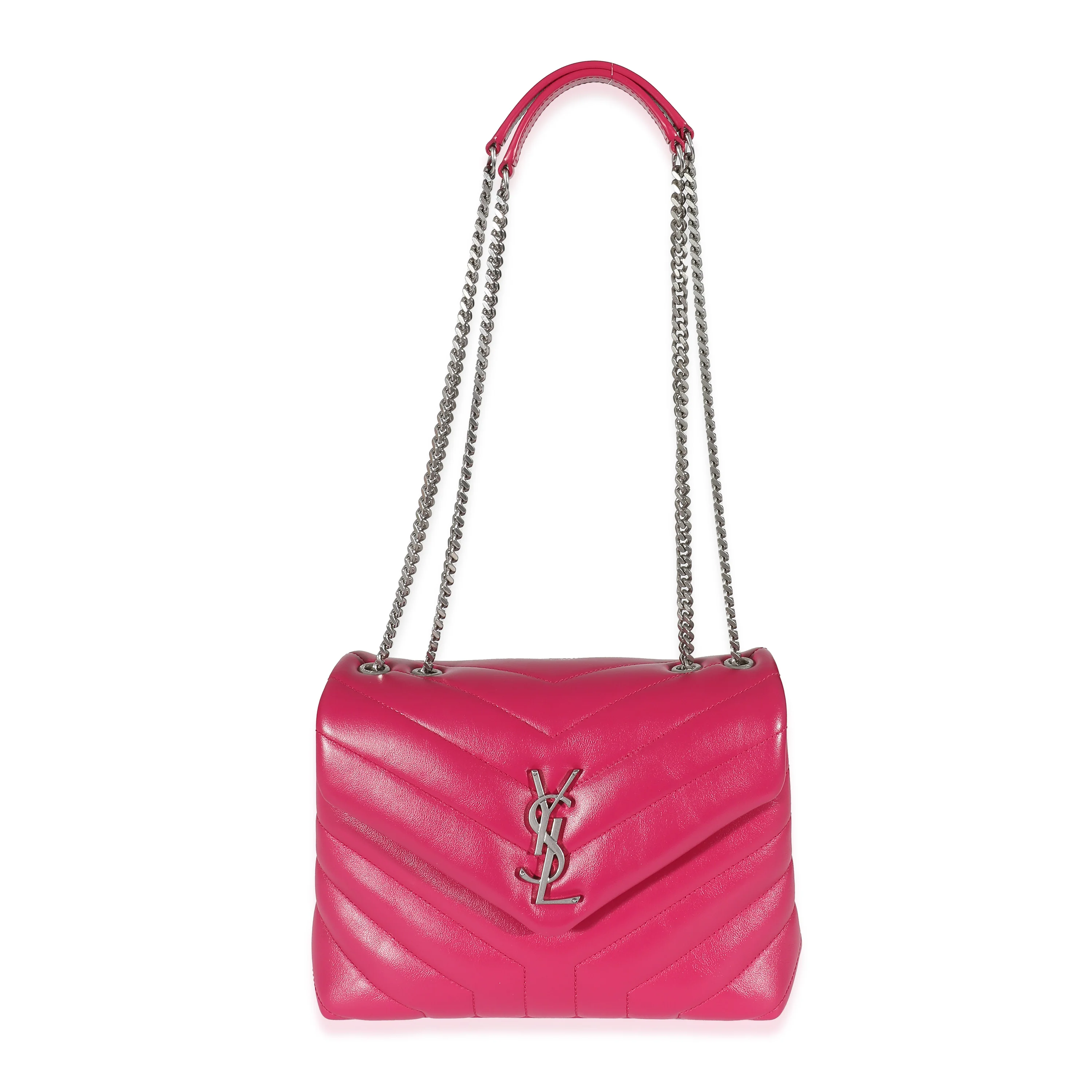 Saint Laurent Fresh Fuchsia Calfskin Small Loulou - Image 7
