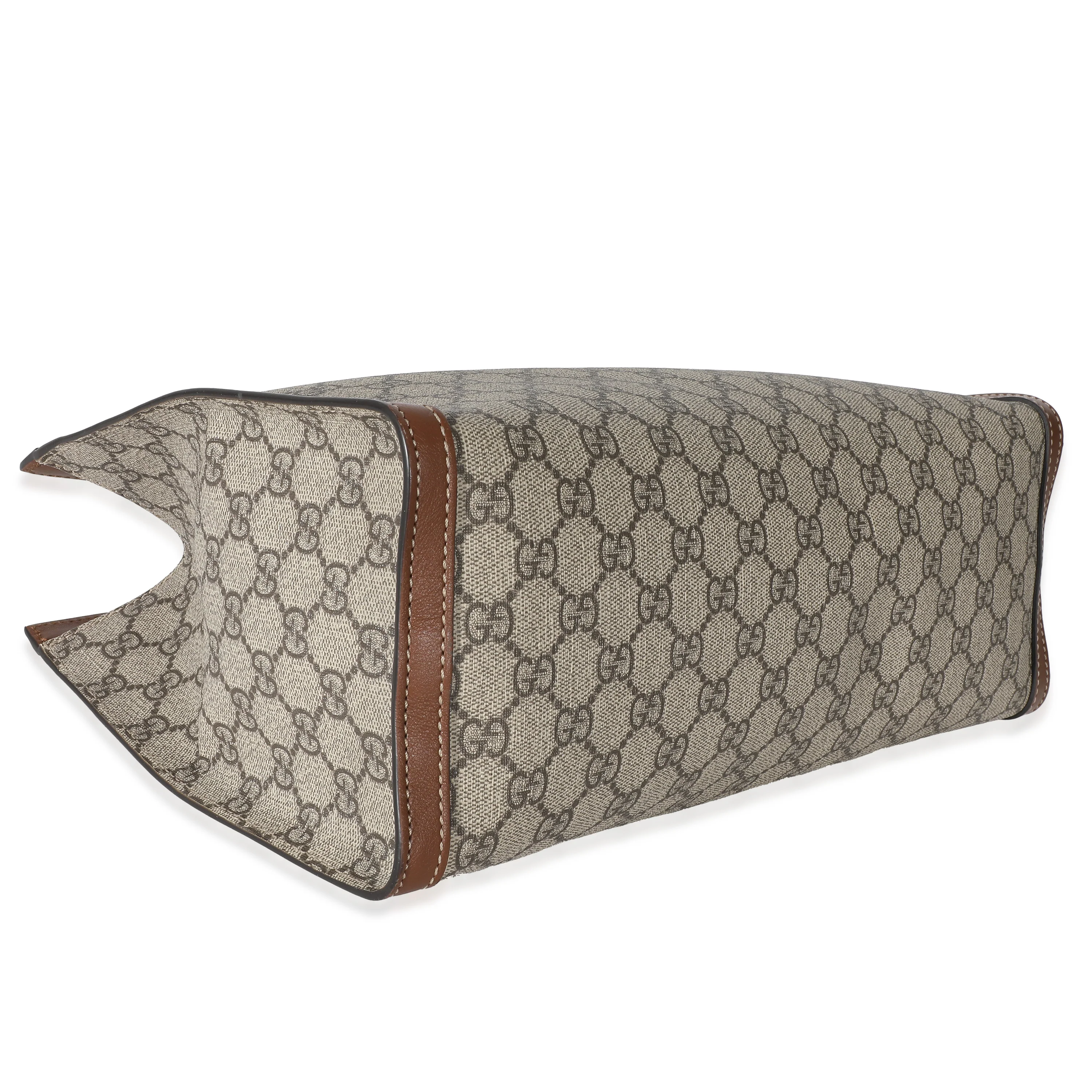 Gucci Beige GG Supreme Medium Padlock Tote - Image 6