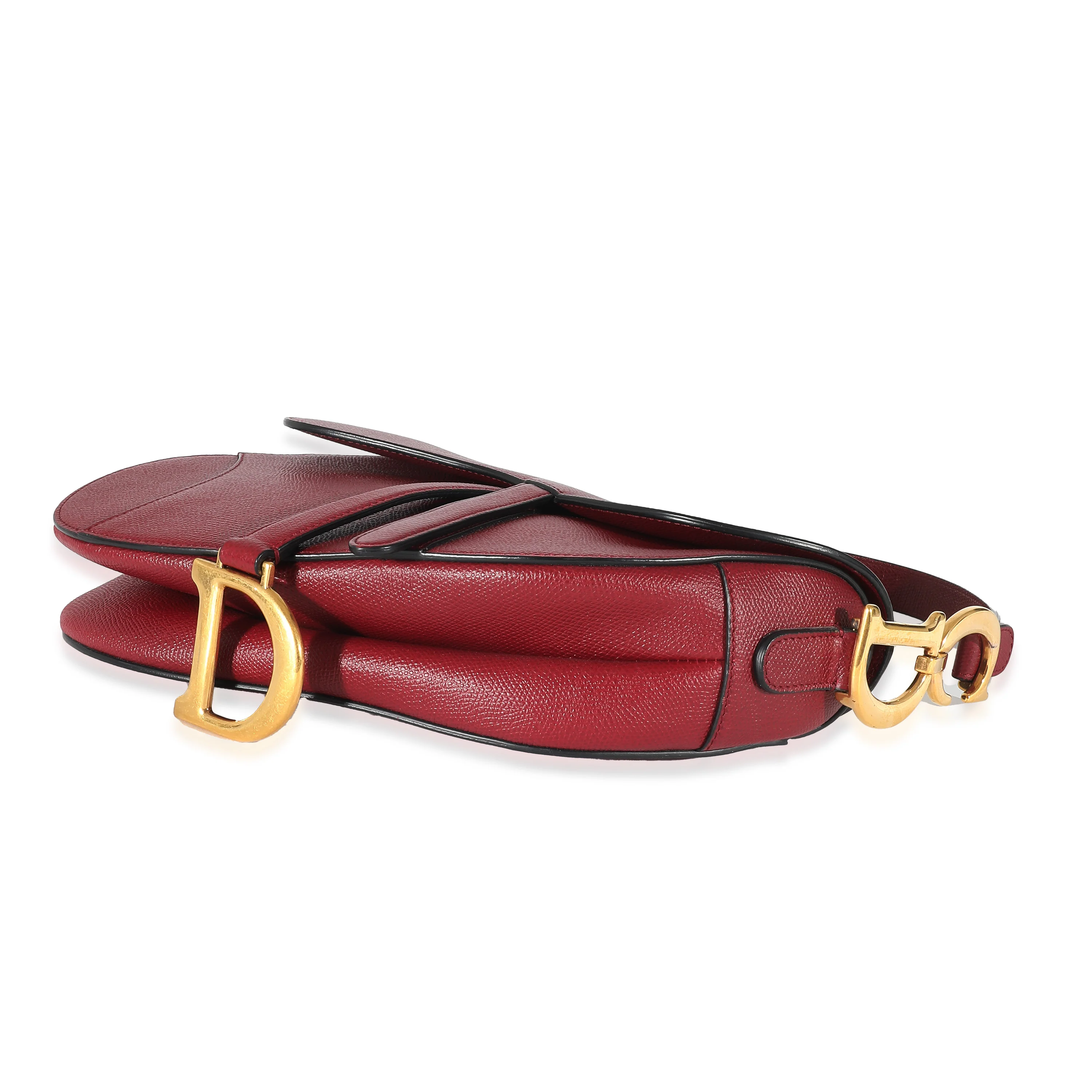 Christian Dior Cherry Red Grained Calfskin Saddle Bag - Image 5