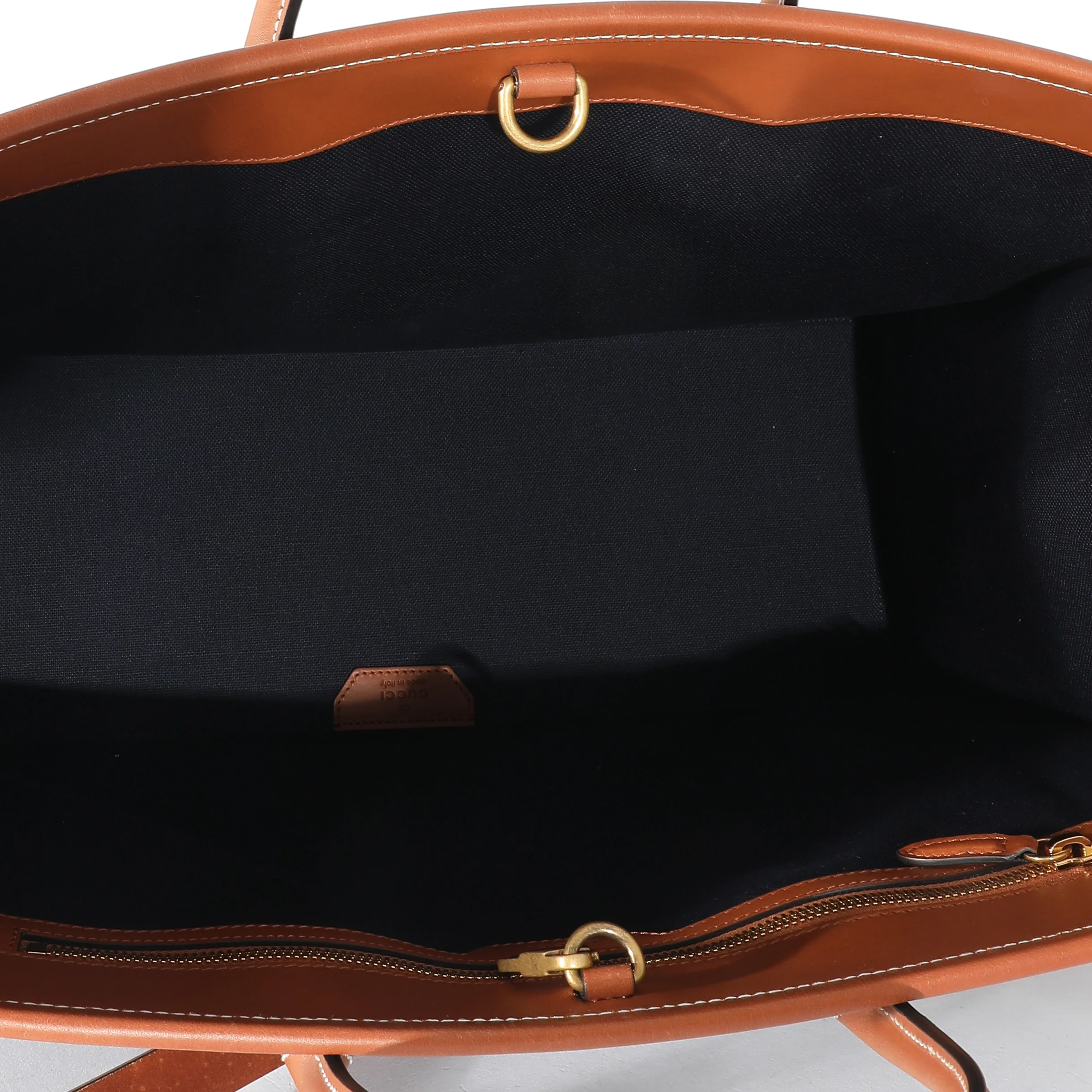 Gucci Khaki GG Felt Large Script Logo Tote - Image 8