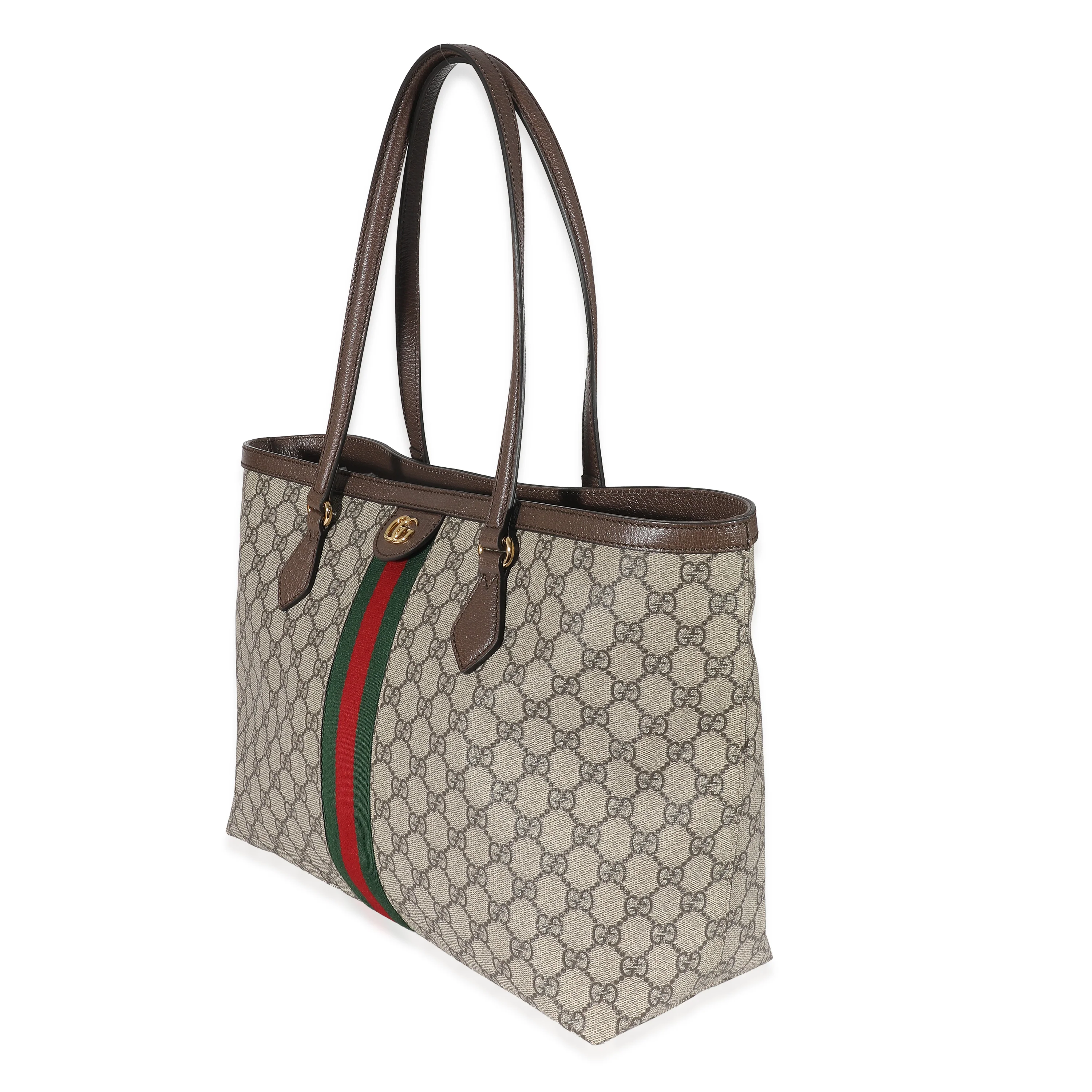 Beige GG Supreme Canvas Medium Ophidia Web Tote - Image 2