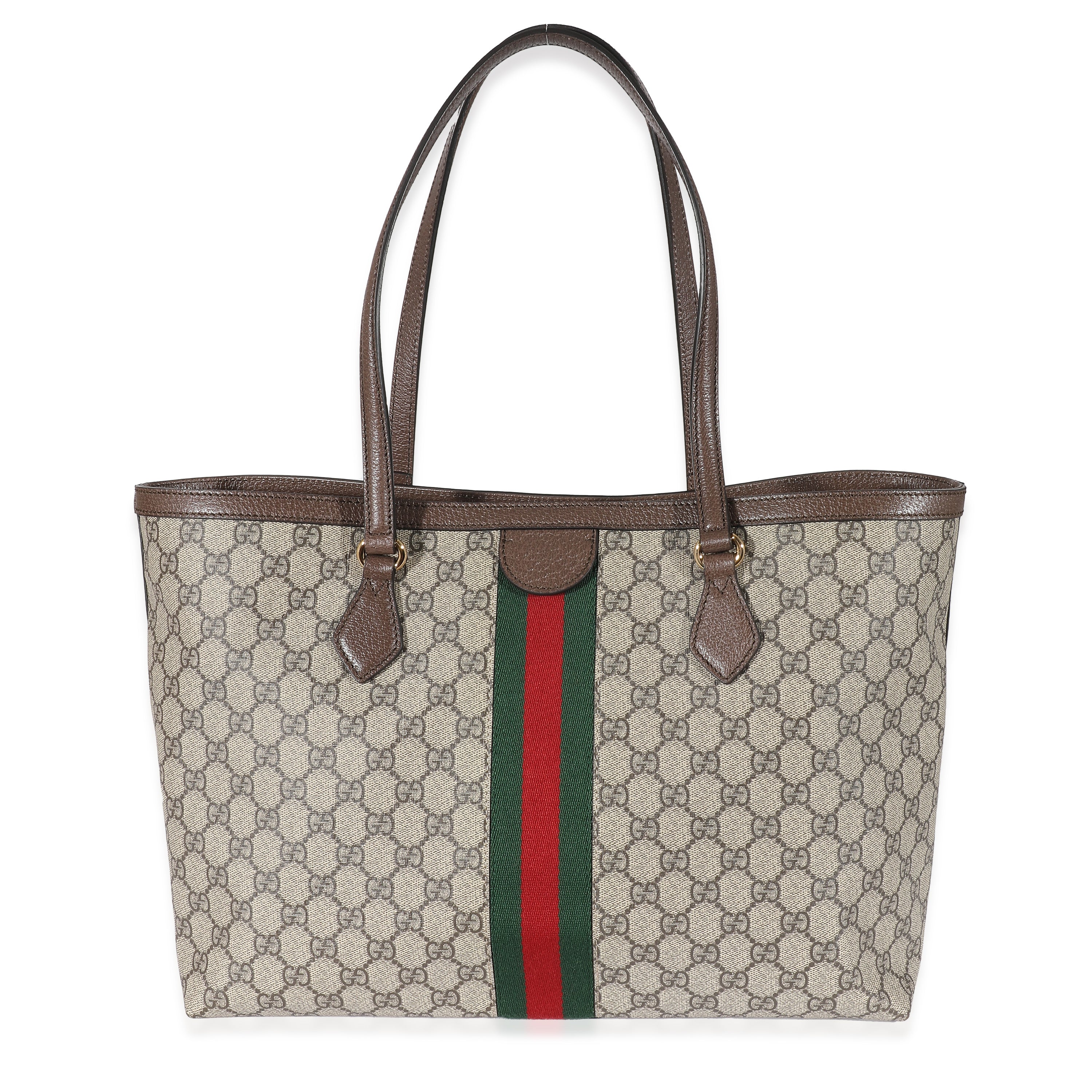 Beige GG Supreme Canvas Medium Ophidia Web Tote - Image 4