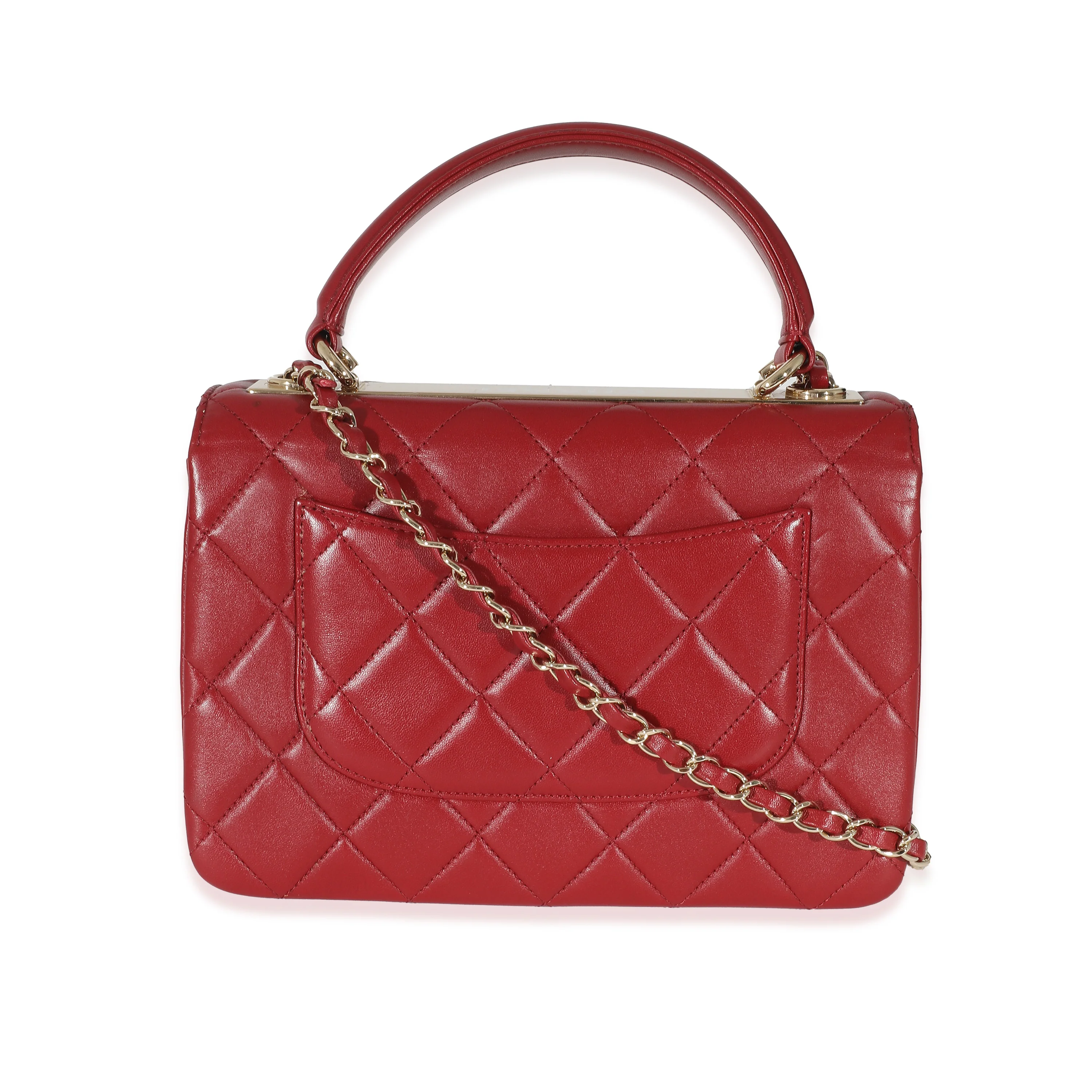 Chanel Burgandy Quilted Lambskin Small Trendy Flap Bag - Image 4