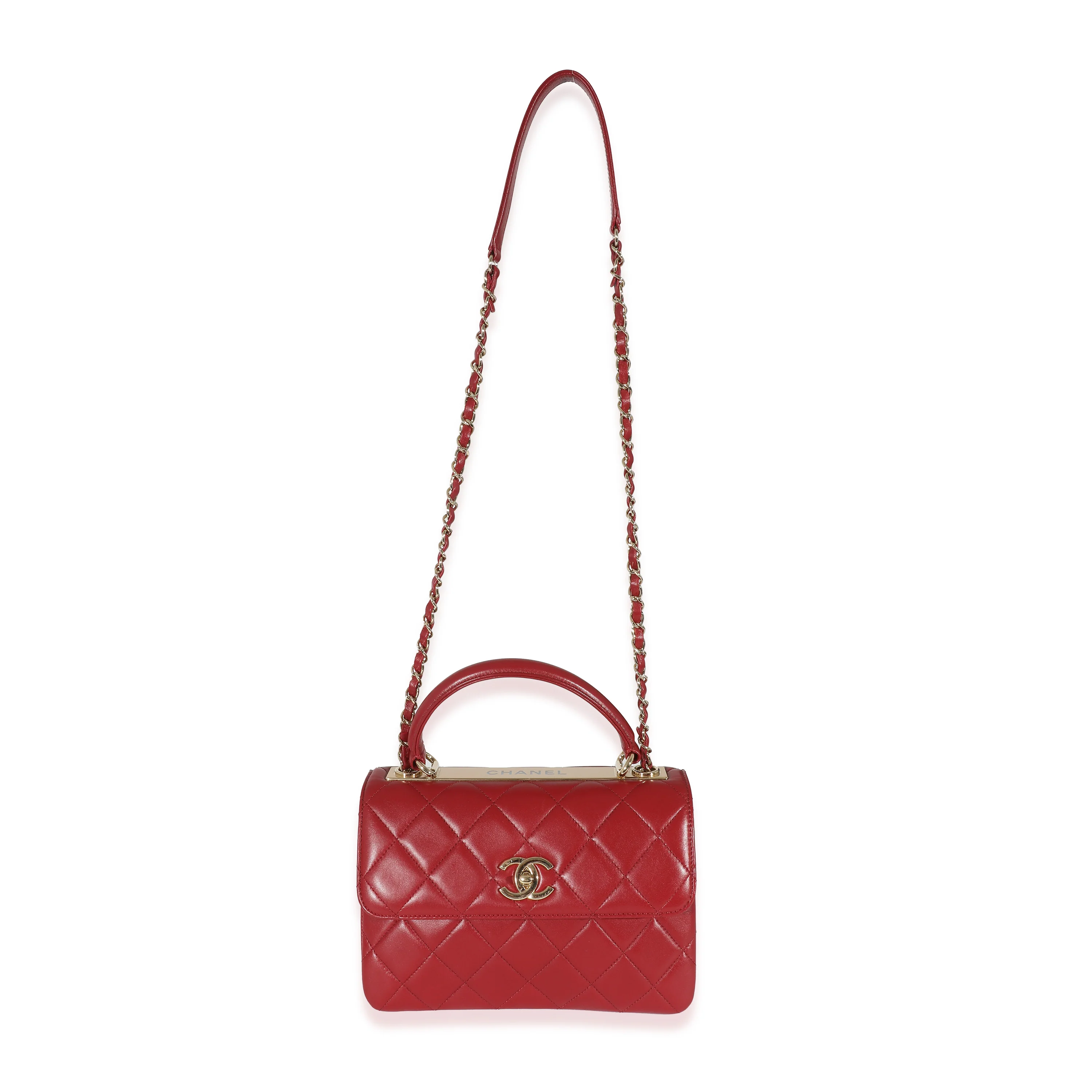 Chanel Burgandy Quilted Lambskin Small Trendy Flap Bag - Image 7
