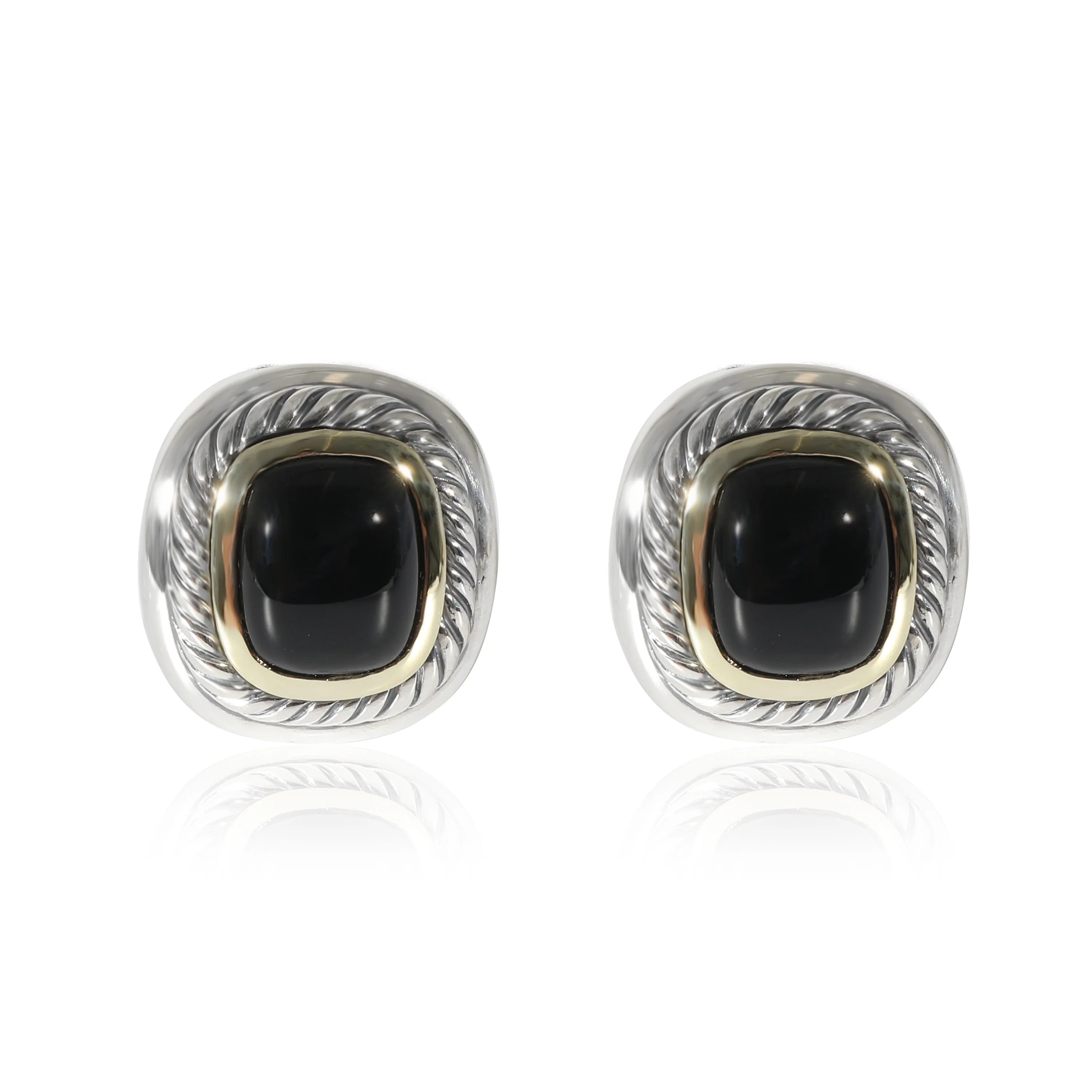 David Yurman Albion Onyx Earrings in 14k Yellow Gold/Sterling Silver