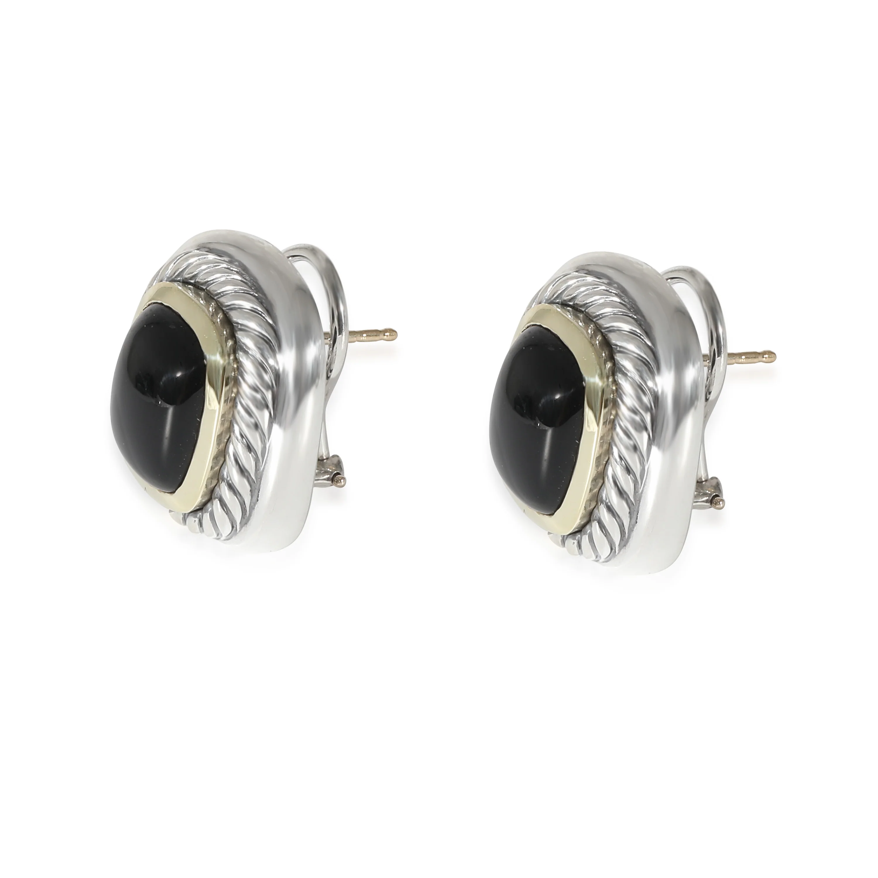 David Yurman Albion Onyx Earrings in 14k Yellow Gold/Sterling Silver - Image 2