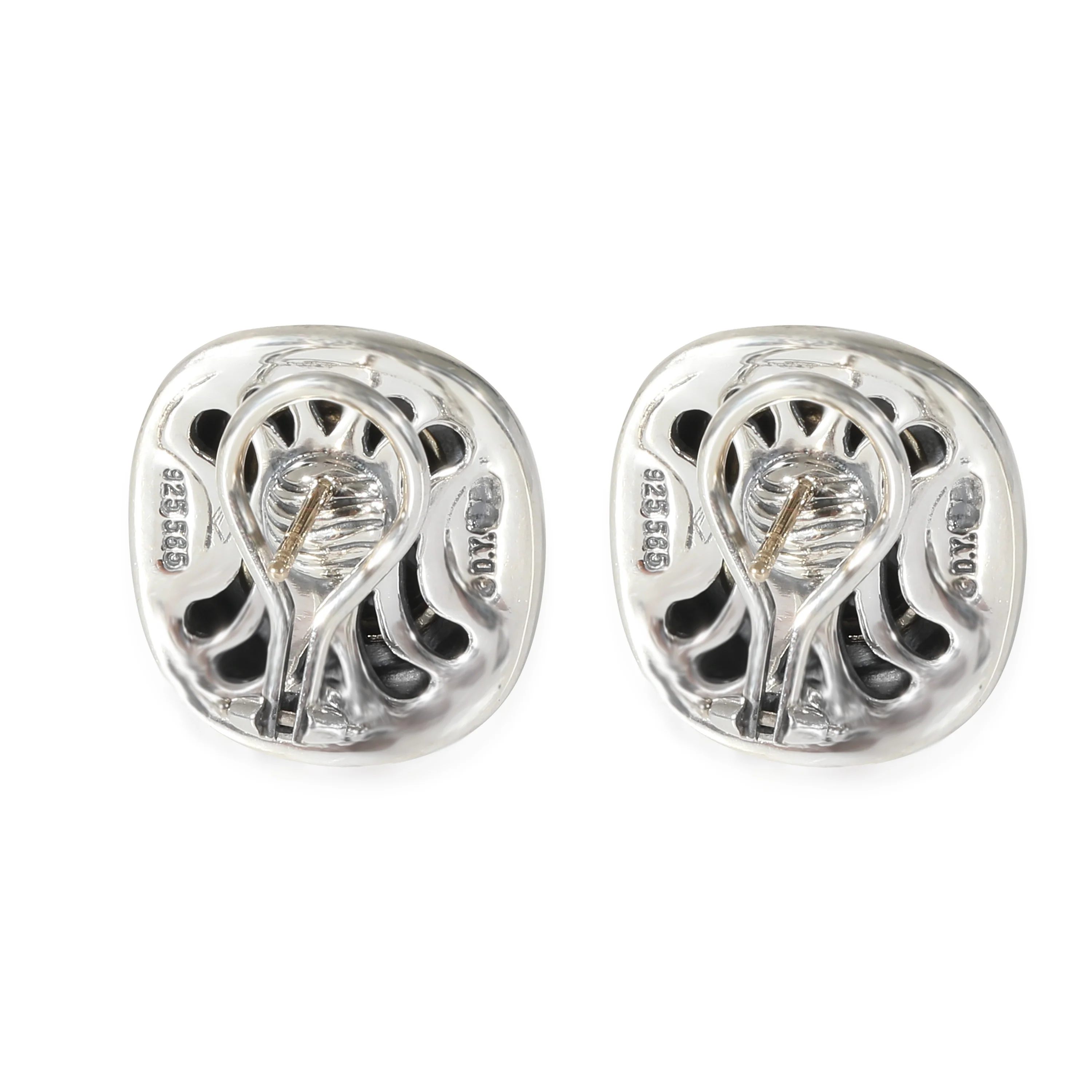 David Yurman Albion Onyx Earrings in 14k Yellow Gold/Sterling Silver - Image 3