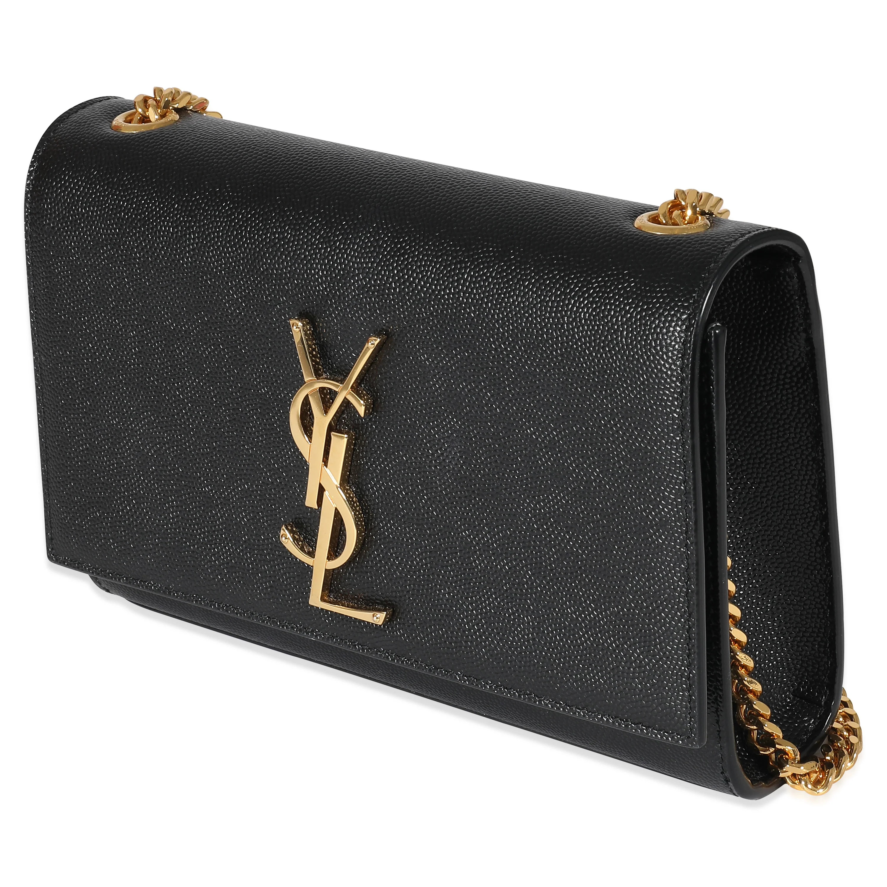 Saint Laurent Black Grain De Poudre Small Monogram Kate Bag - Image 2