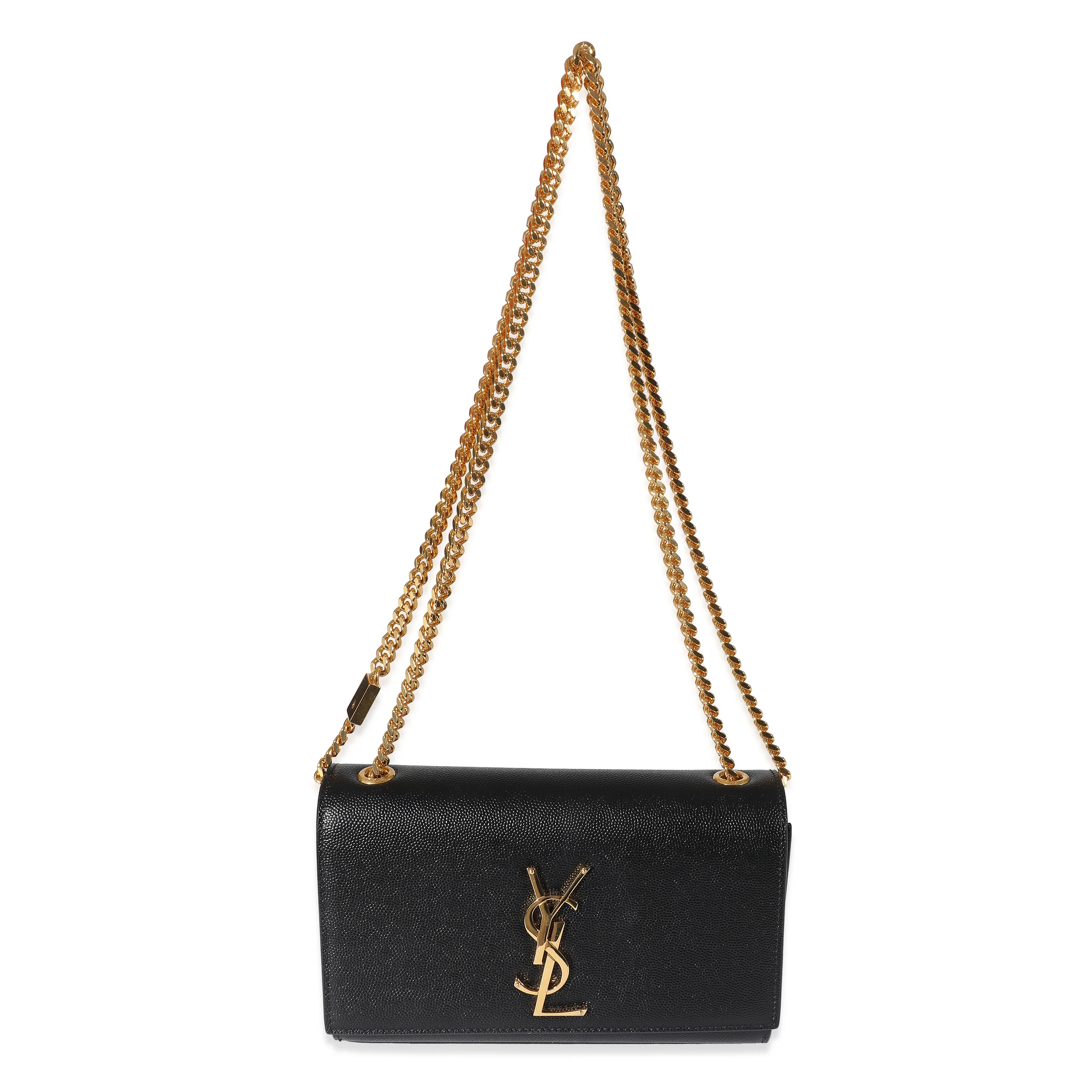 Saint Laurent Black Grain De Poudre Small Monogram Kate Bag - Image 4