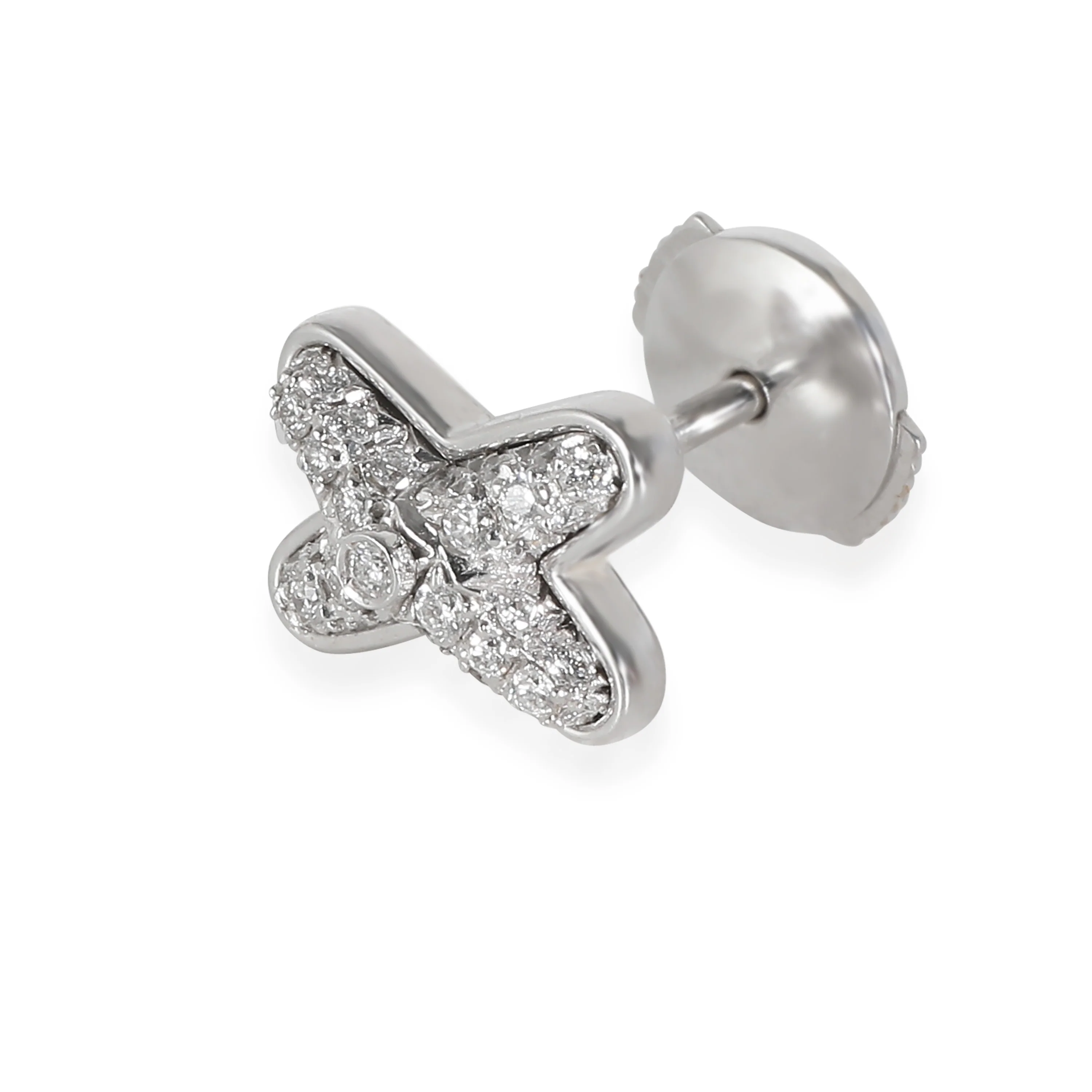 Jeux de Liens Single Earring in 18K White Gold 0.16 CTW - Image 2