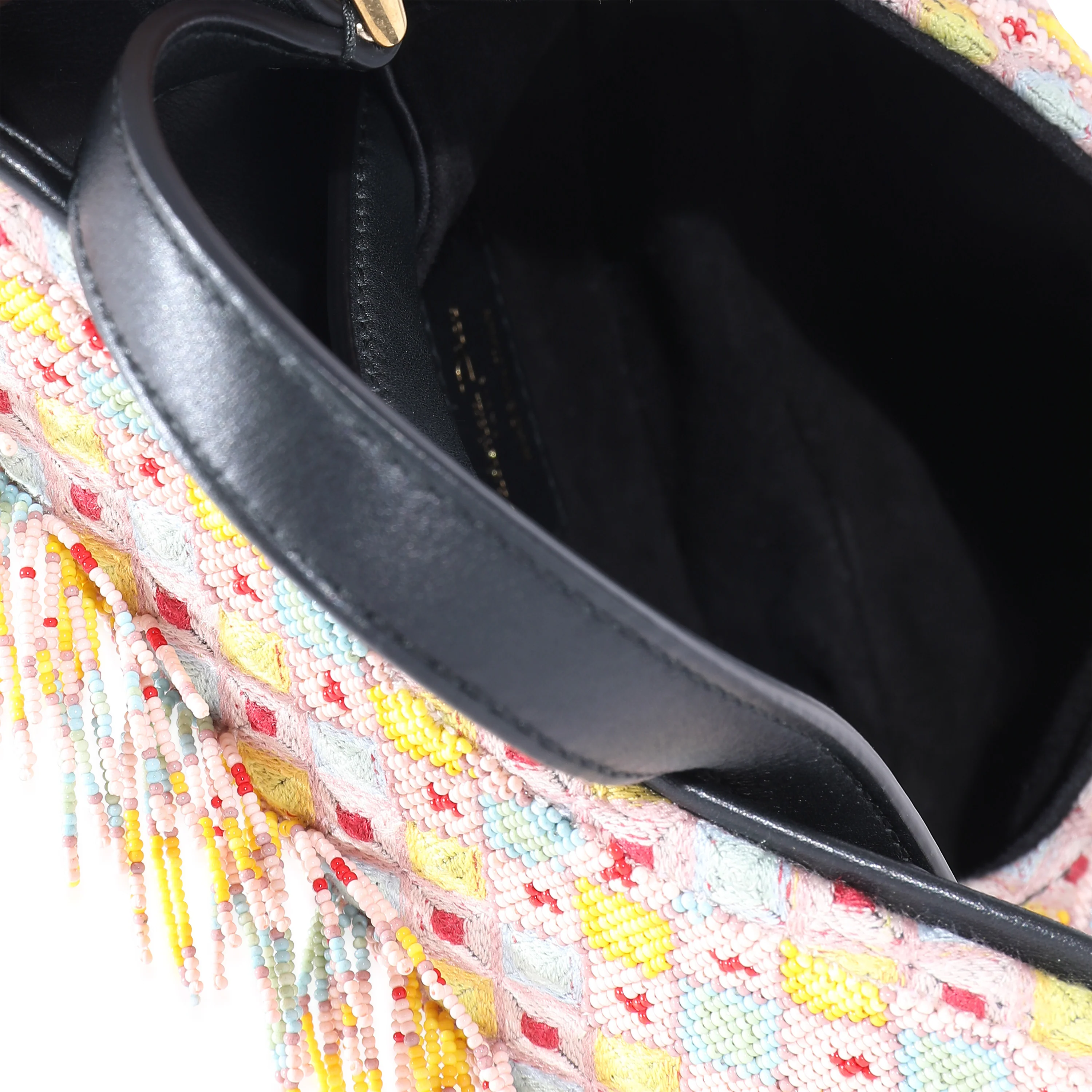 Multicolor Beaded Tassel Micro Saddle Bag - Image 7