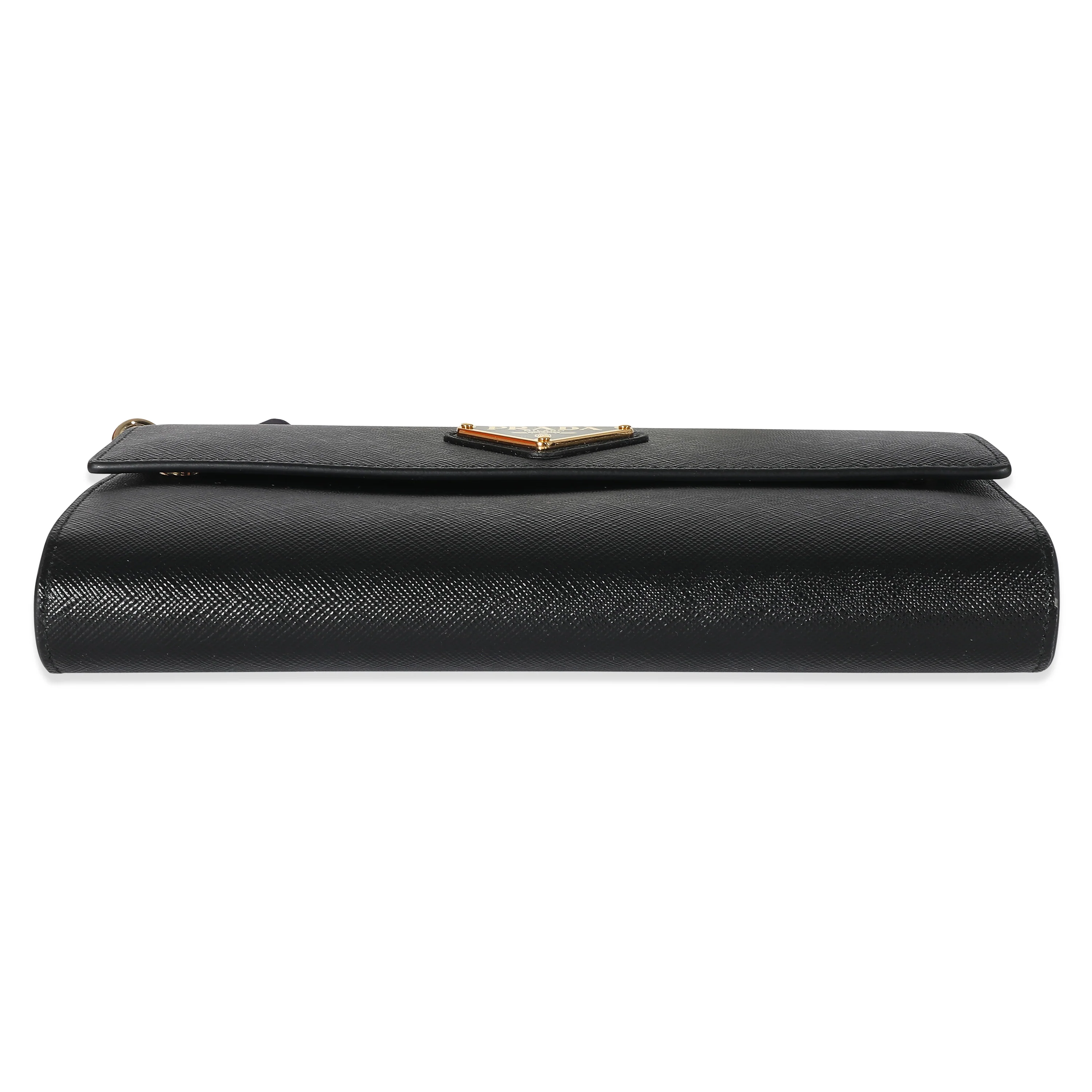 Prada Black Saffiano Wallet With Strap - Image 4