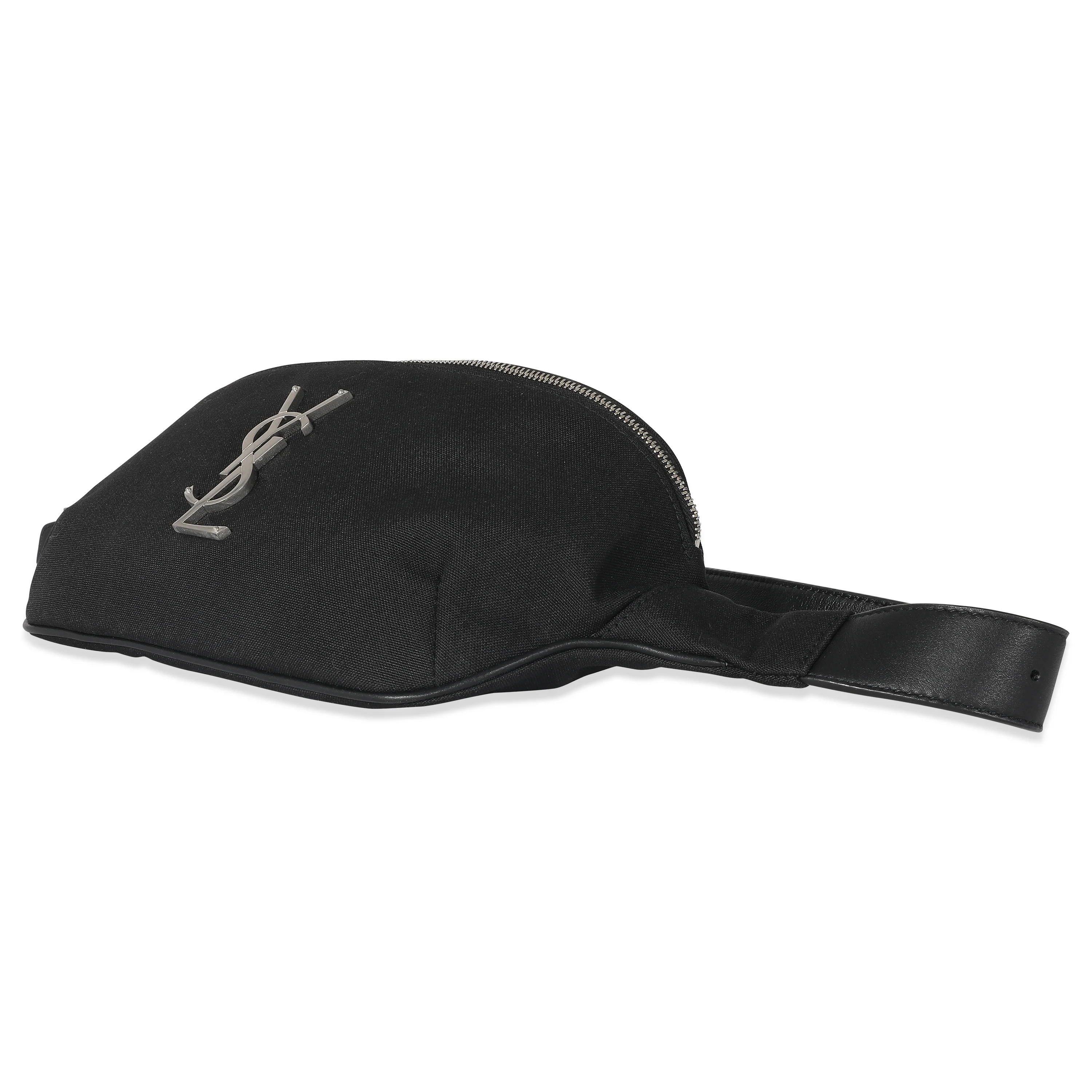 Saint Laurent Black Canvas Cassandre Classic Belt Bag - Image 7
