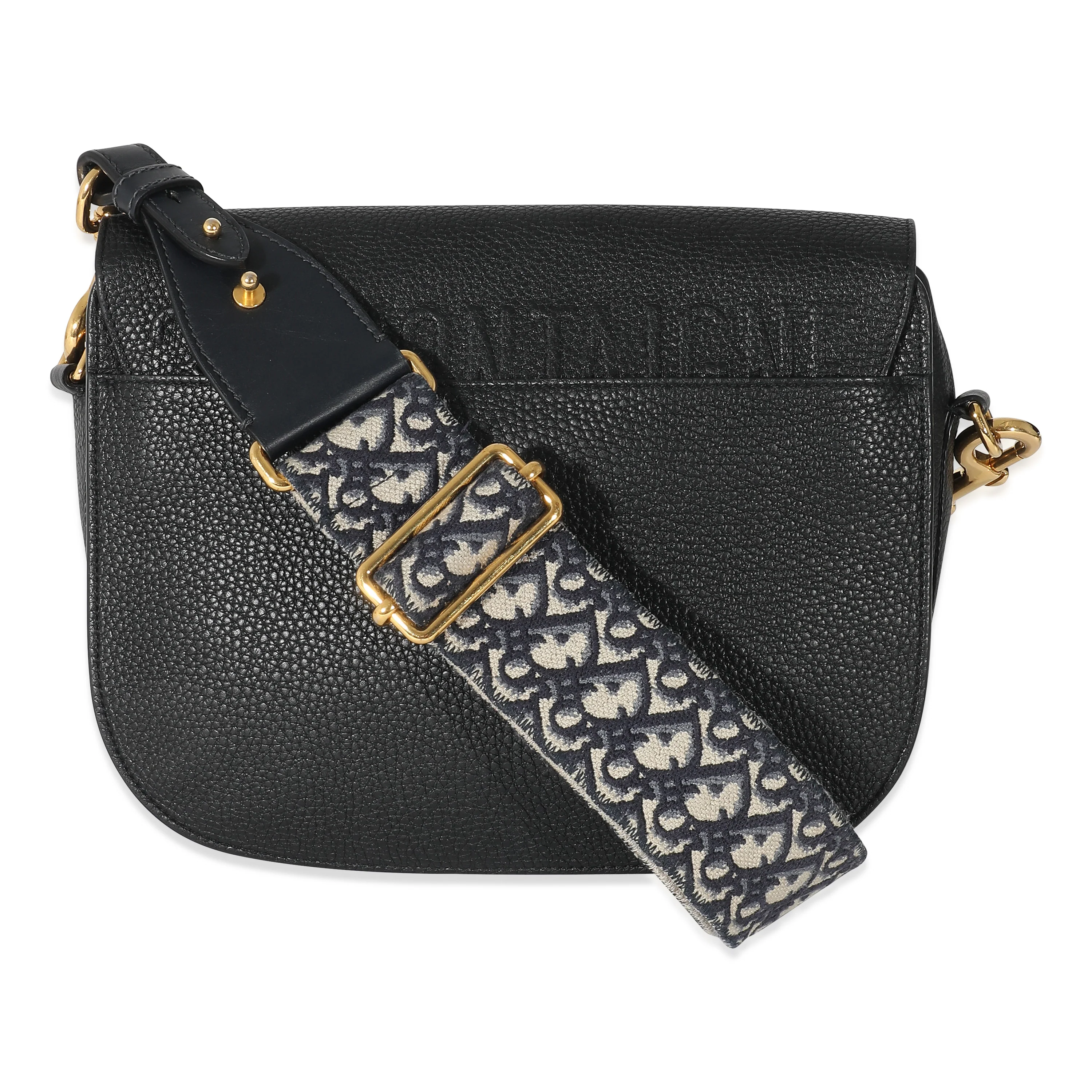 Christian Dior Black Grained Calfskin Large Bobby Flap Bag - Image 3